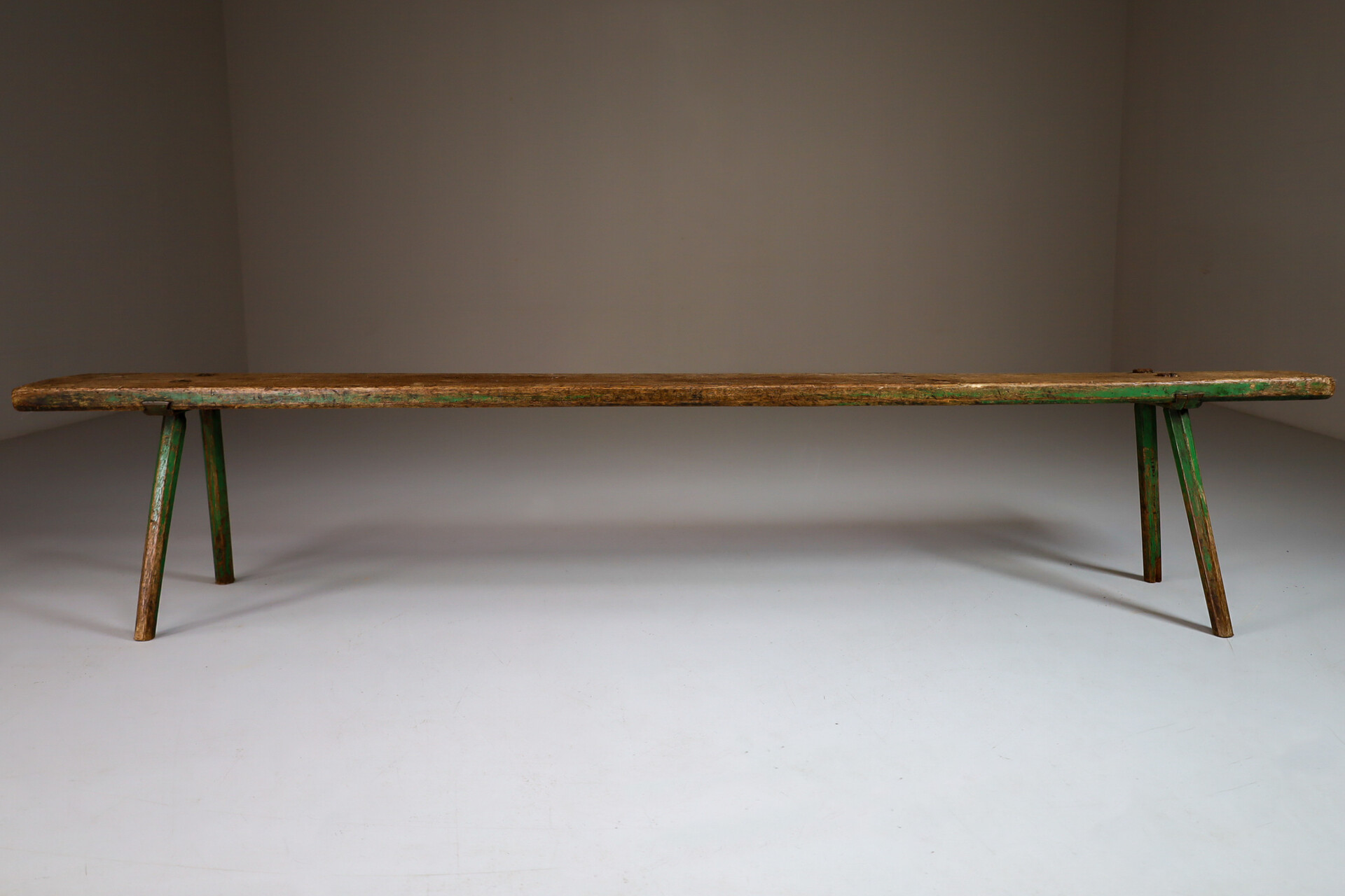 Antique Primitive wooden bench,Italy 1920s Early-20th century