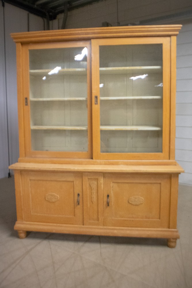 Antique Wood Pine Display Caininet Early-20th century Germany 