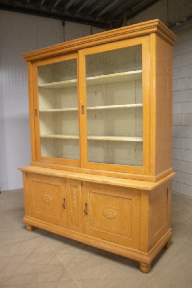 Antique Wood Pine Display Caininet Early-20th century Germany 