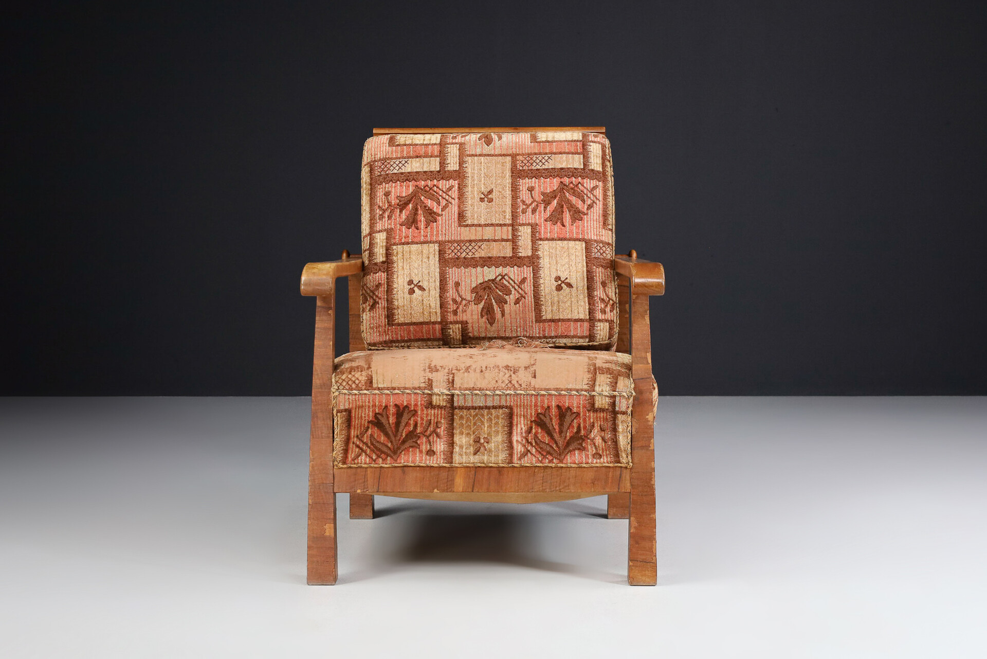 Armchair in Original Fabric, Czech Republic Mid-20th century