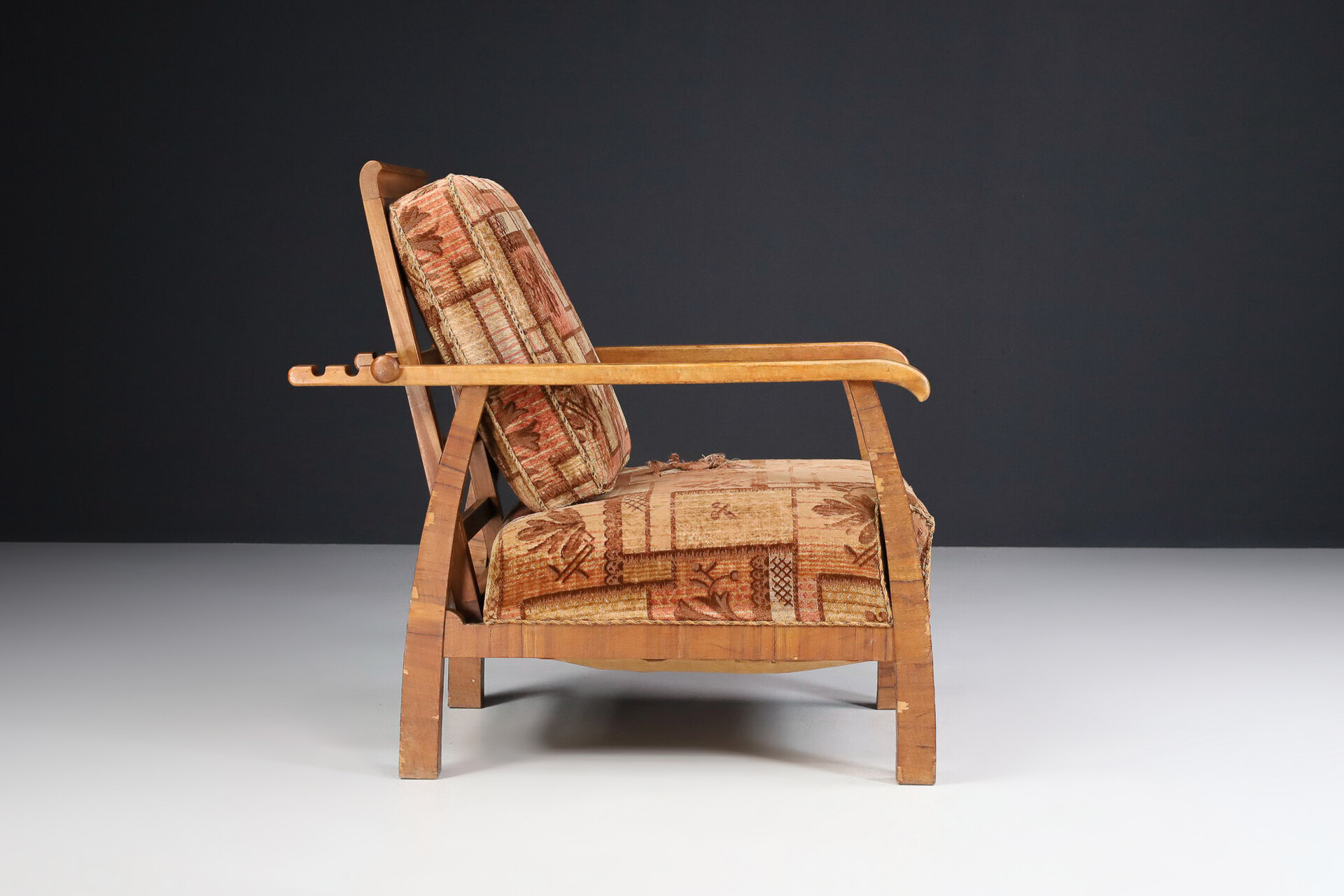 Armchair in Original Fabric, Czech Republic Mid-20th century
