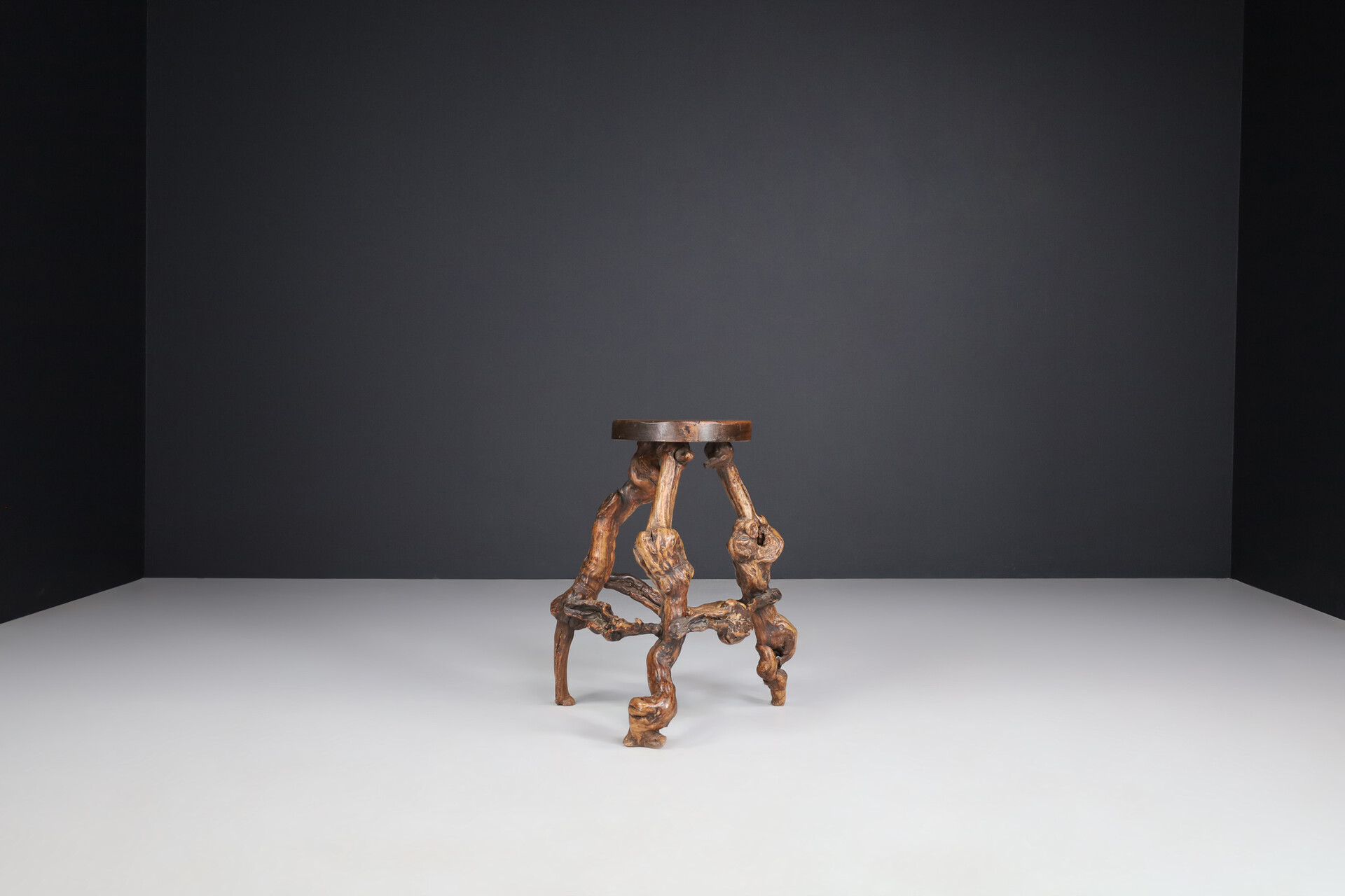 Art and craft Handcrafted Grapevine Root Stools / side tables , France 1950s Mid-20th century