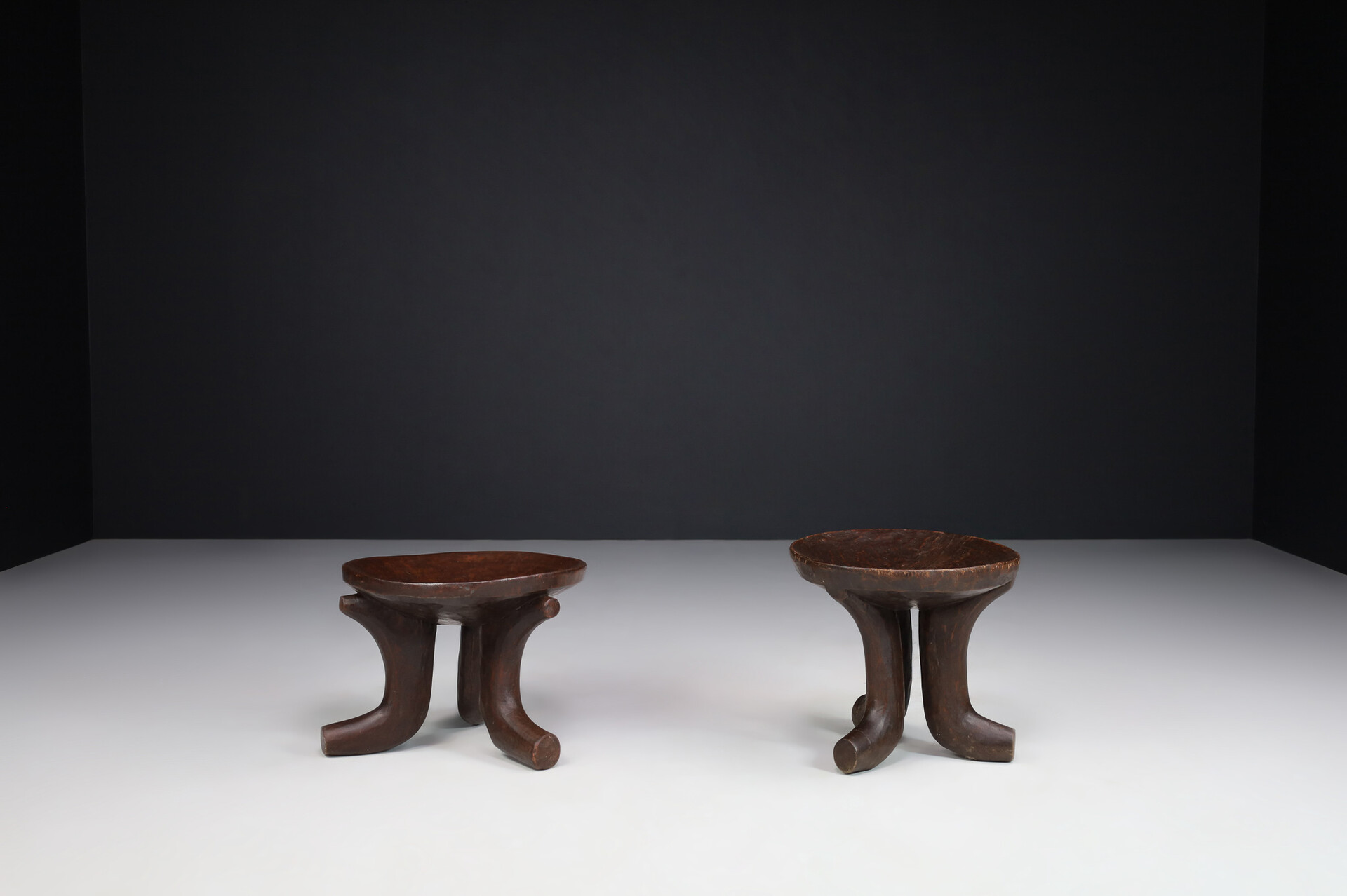 Art and craft OLD POKOT STOOLS WITH PATINA, Africa Kenya 1950s Mid-20th century
