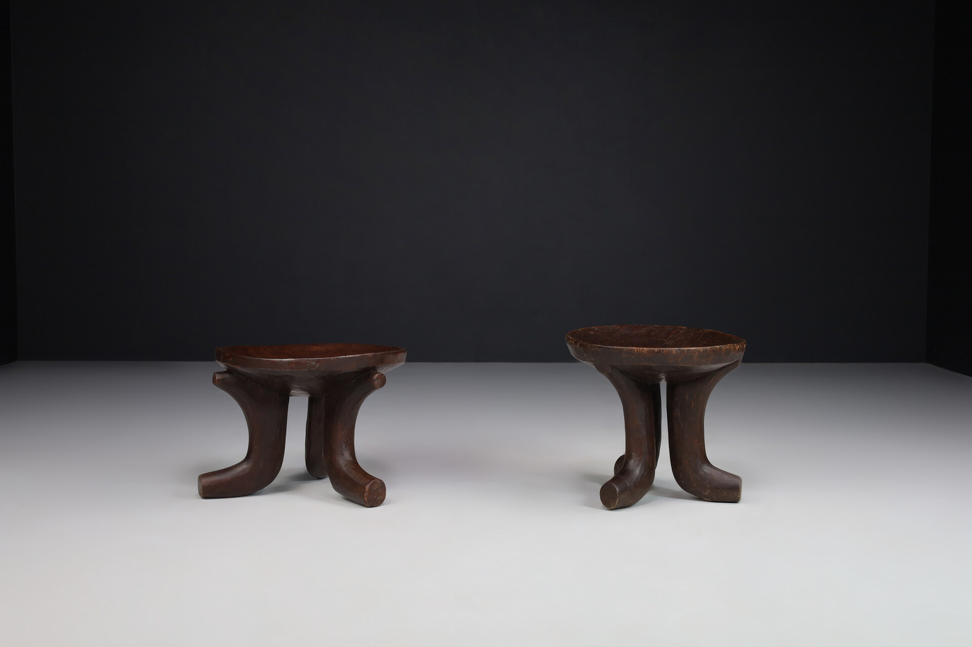 Art and craft OLD POKOT STOOLS WITH PATINA, Africa Kenya 1950s Mid-20th century