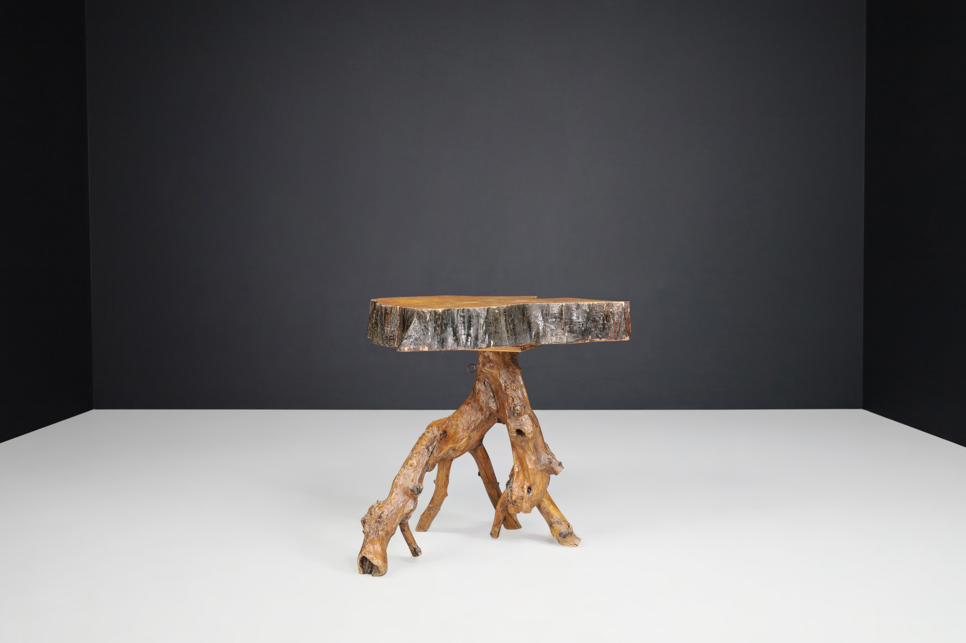 Art and craft Wooden tree Tables , France 1960s Mid-20th century