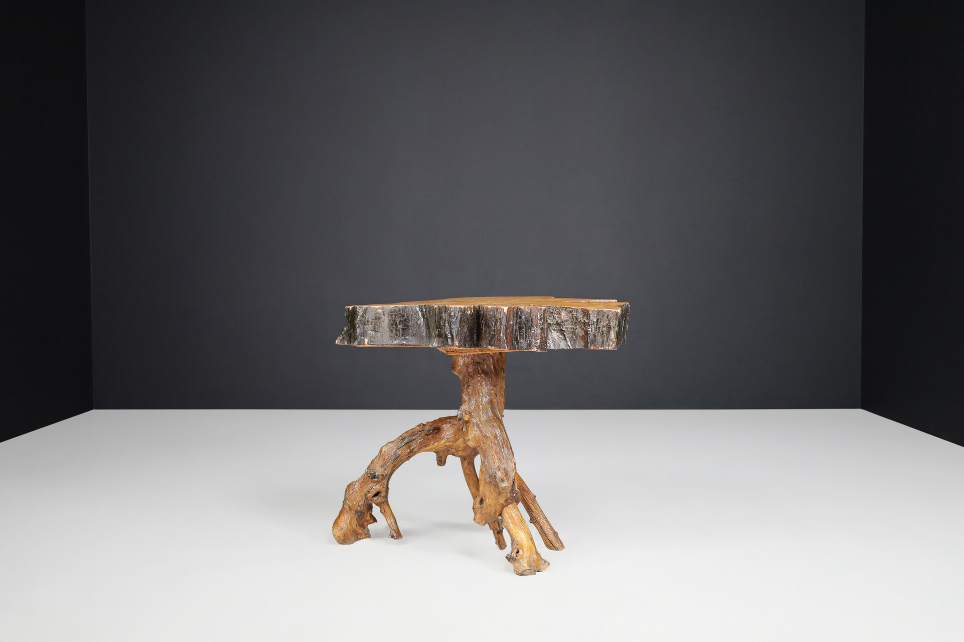 Art and craft Wooden tree Tables , France 1960s Mid-20th century