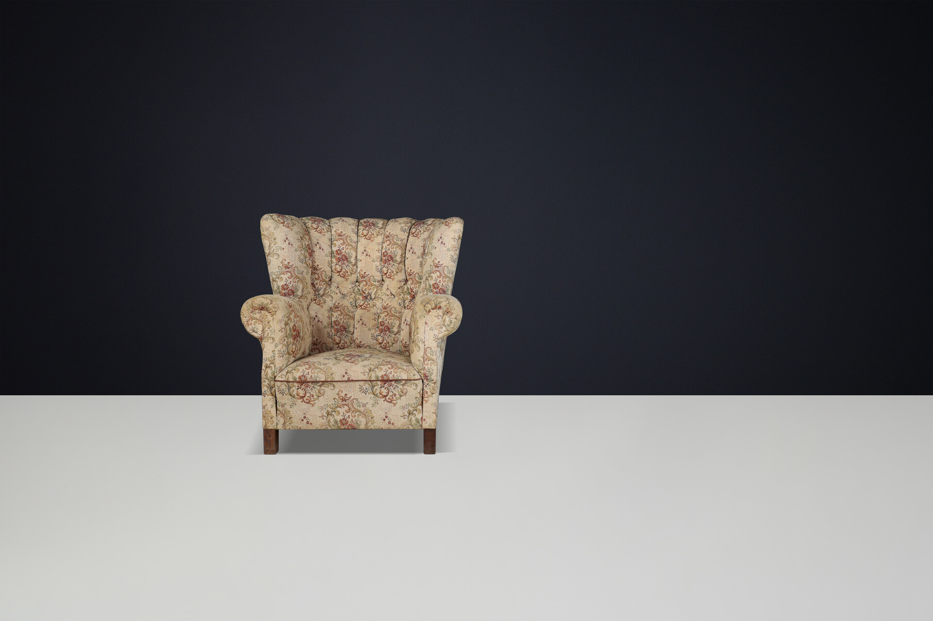 Art deco arm chair with original fabric by Jindrich Halabala , Praque 1930s Early-20th century