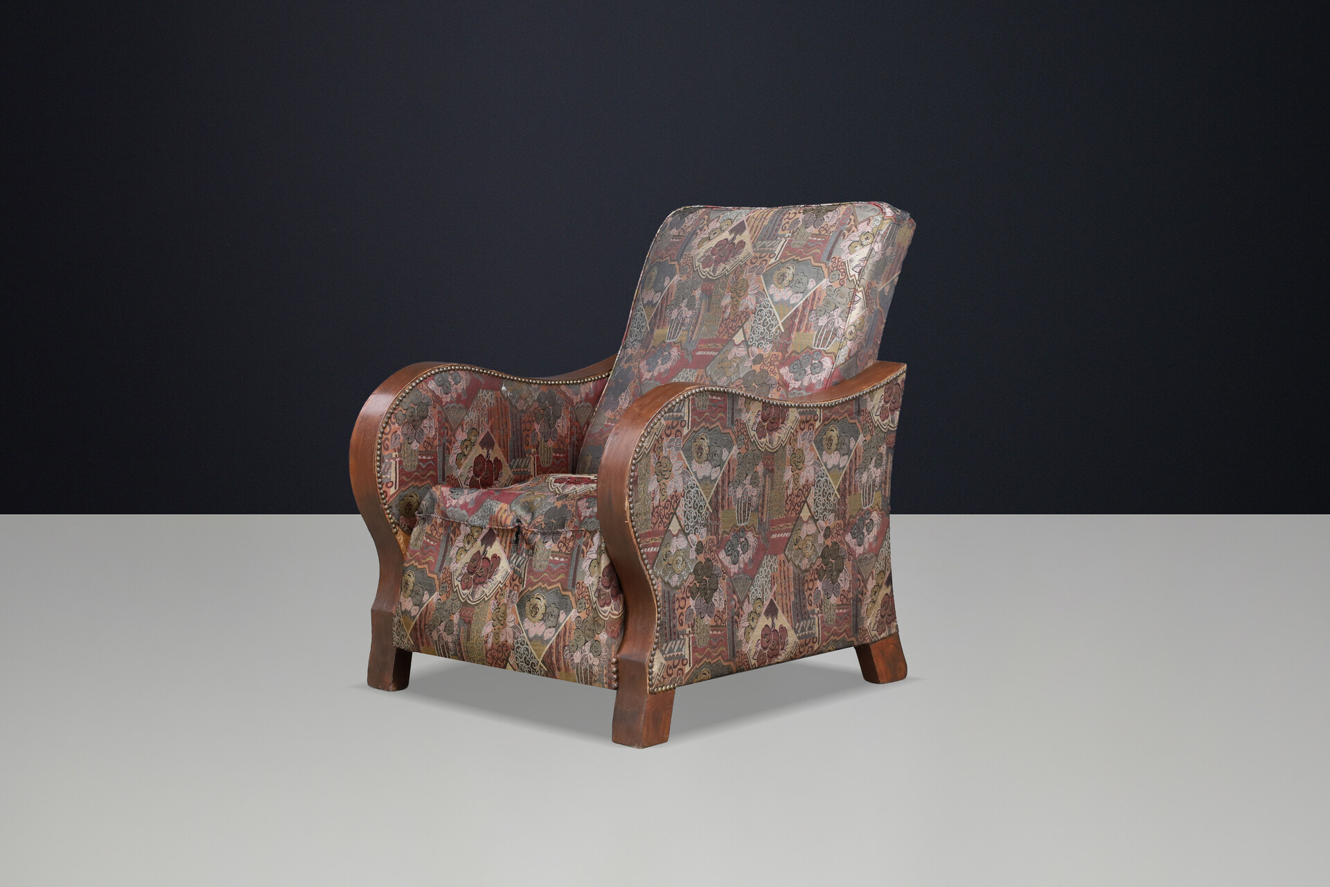 Art deco arm chair with original upholstery  Praque 1930s Early-20th century