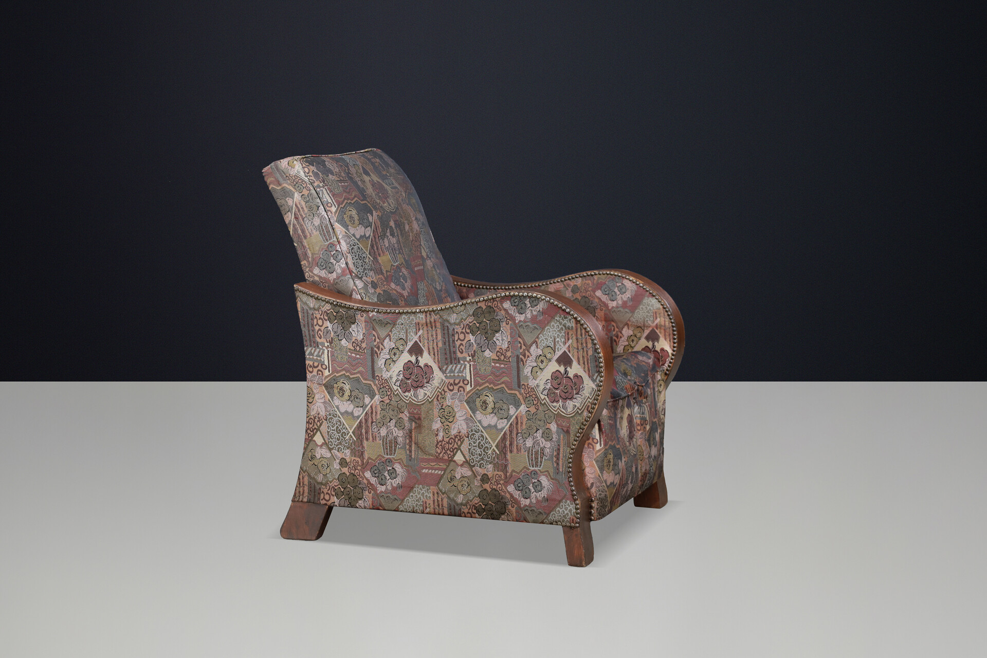 Art deco arm chair with original upholstery  Praque 1930s Early-20th century