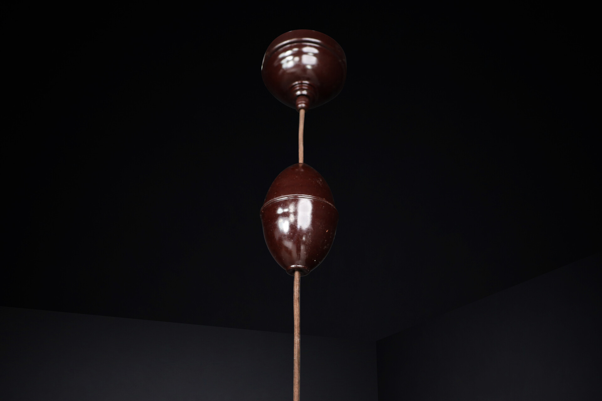 Art Deco Bakelite and opaline glass pendant, France 1920 Early-20th century