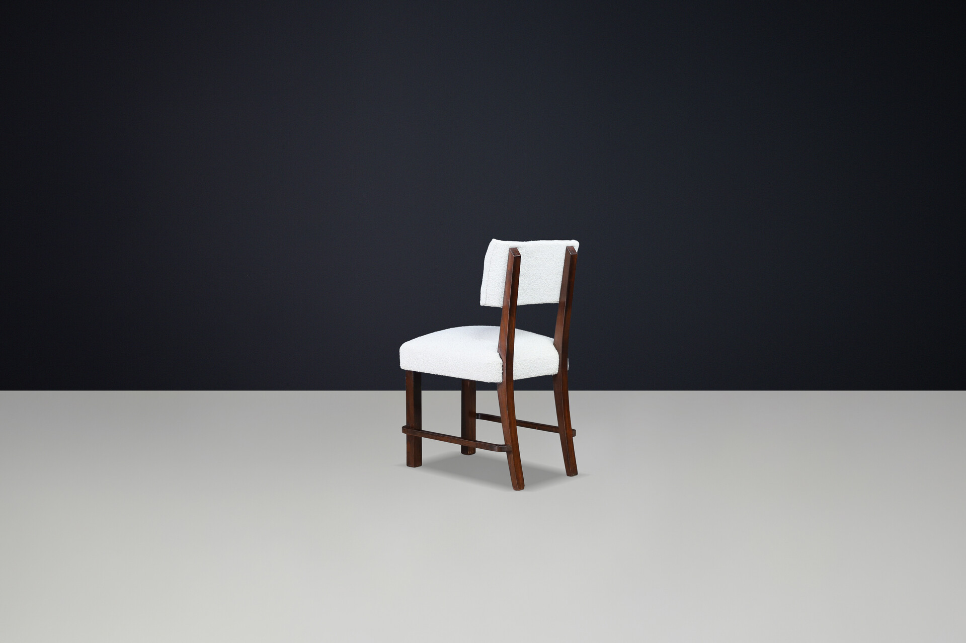 Art Deco Dining chairs in Oak and new Bouclé fabric , Praque 1930s Early-20th century