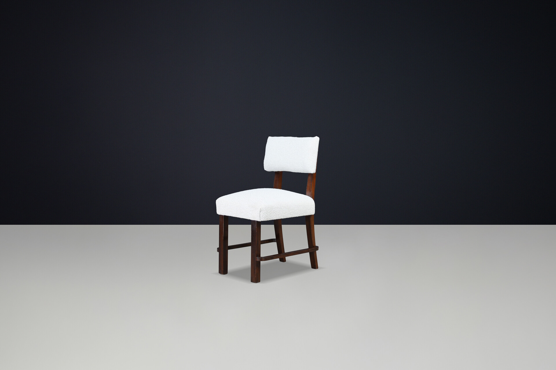 Art Deco Dining chairs in Oak and new Bouclé fabric , Praque 1930s Early-20th century