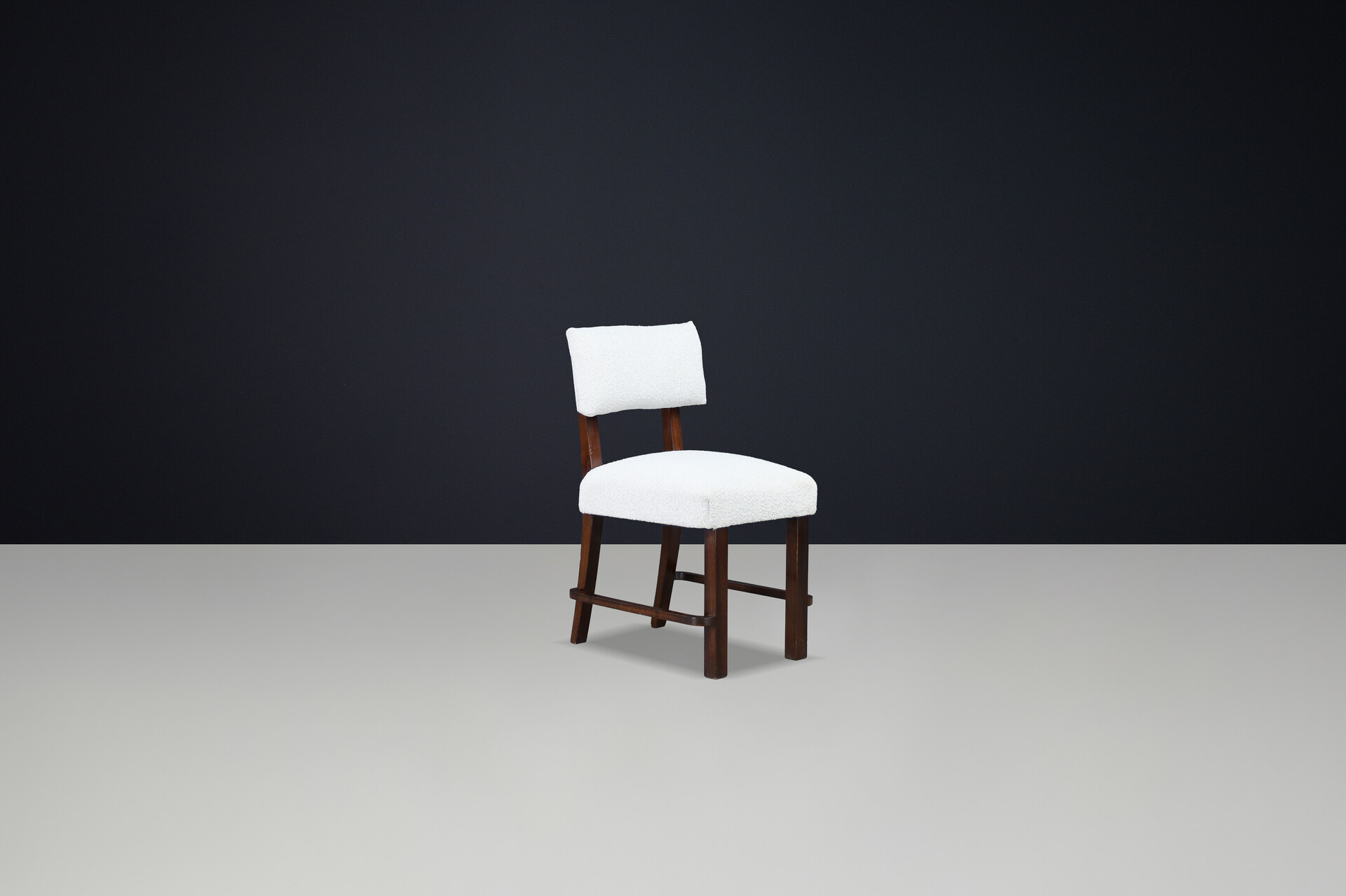 Art Deco Dining chairs in Oak and new Bouclé fabric , Praque 1930s Early-20th century