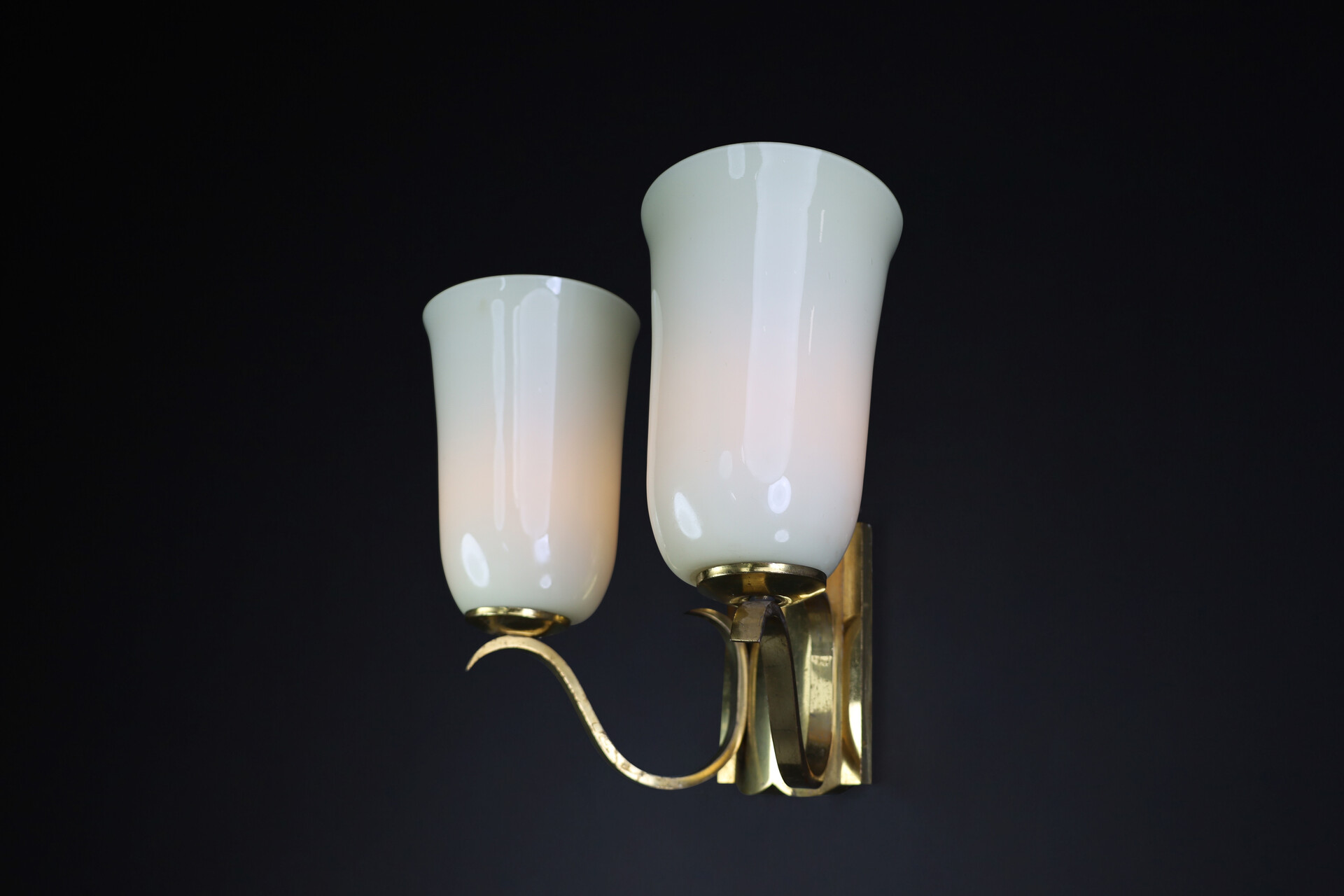 Art Deco Glass and brass Sconces, Germany 1930s Early-20th century