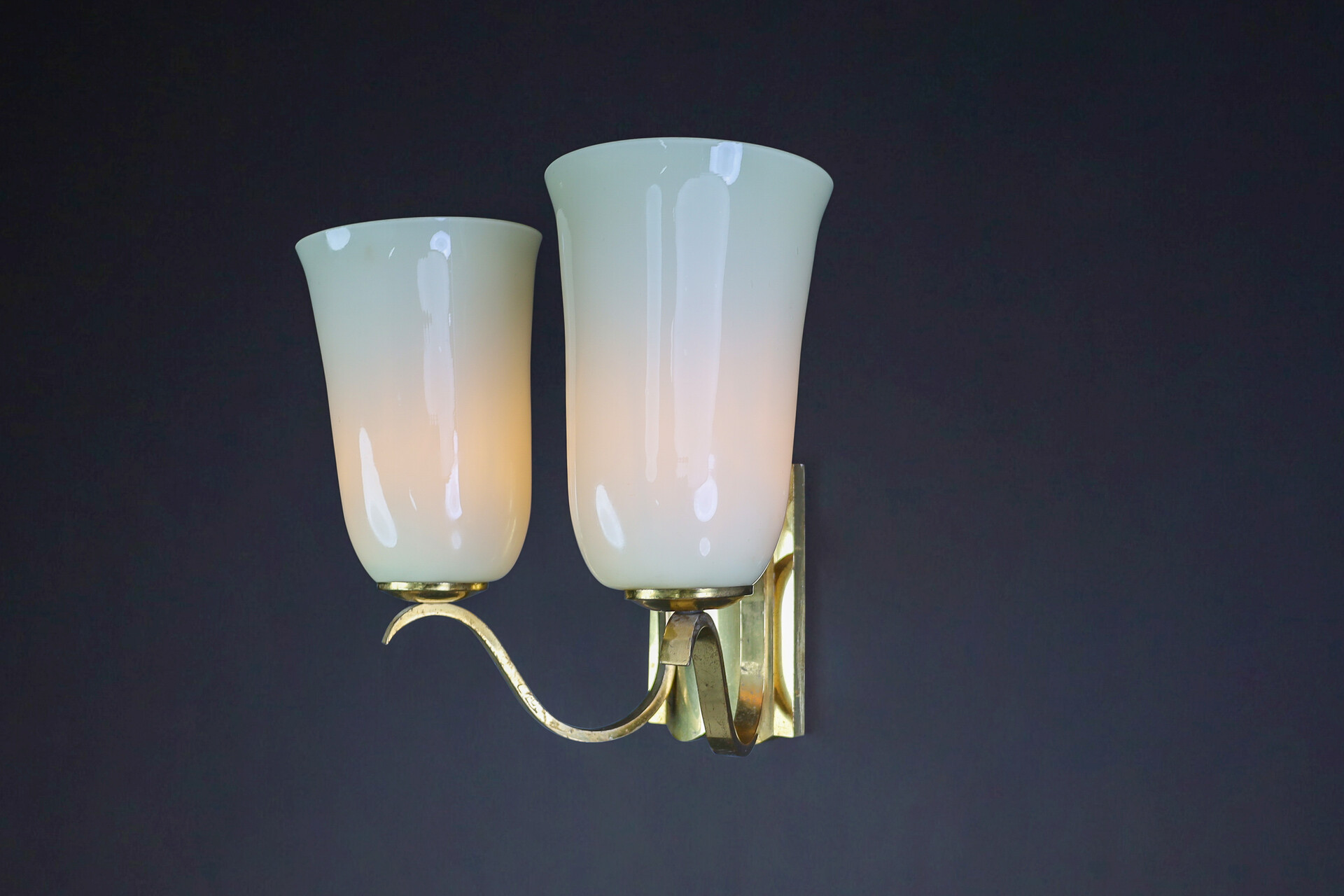 Art Deco Glass and brass Sconces, Germany 1930s Early-20th century