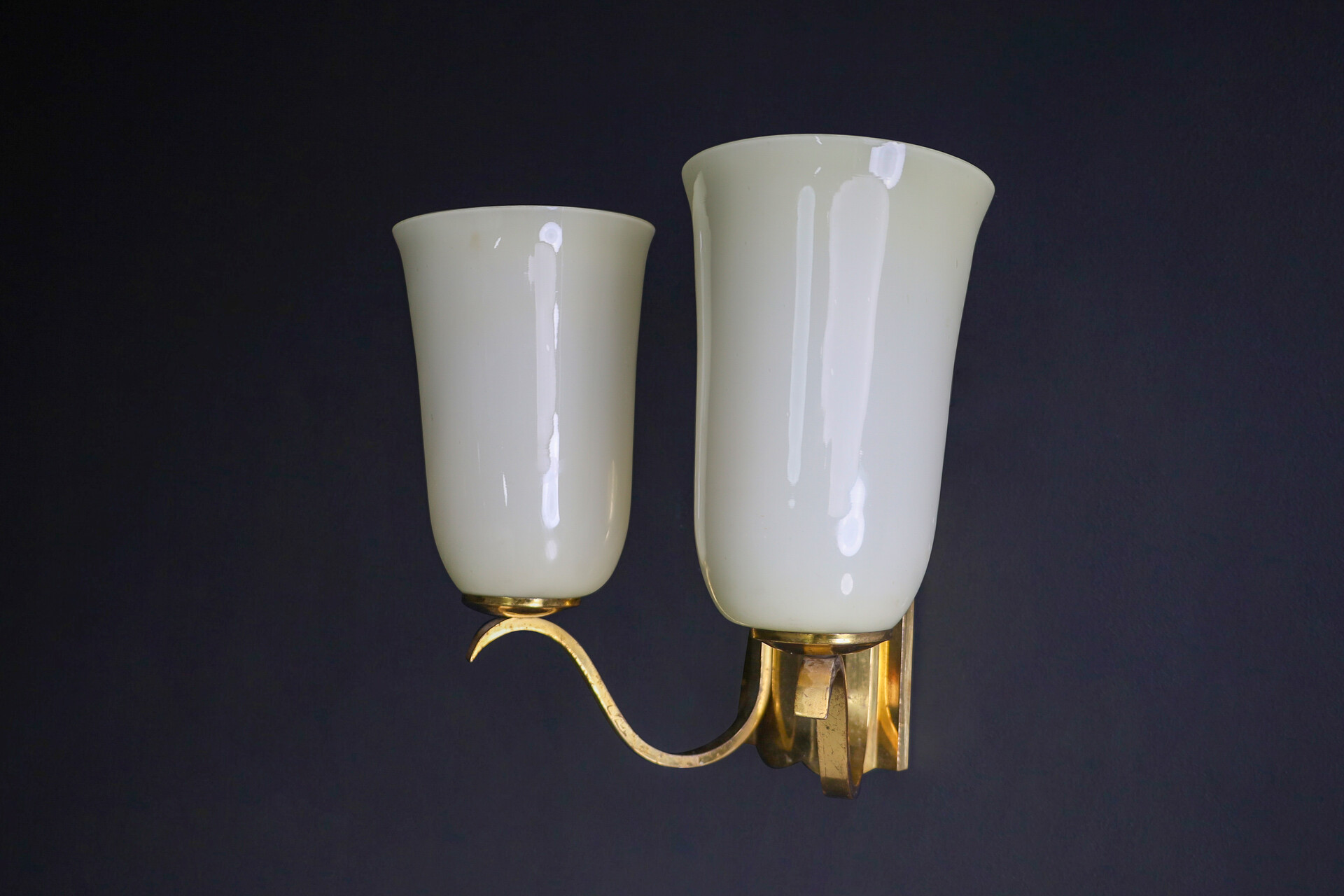 Art Deco Glass and brass Sconces, Germany 1930s Early-20th century