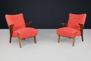 Art deco oak armchair by Antonin Kybal, Czechoslovakia 1930 Mid-20th century