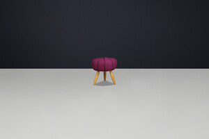Art deco pouf -  tabouret in new upholstery Praque 1930s Early-20th century