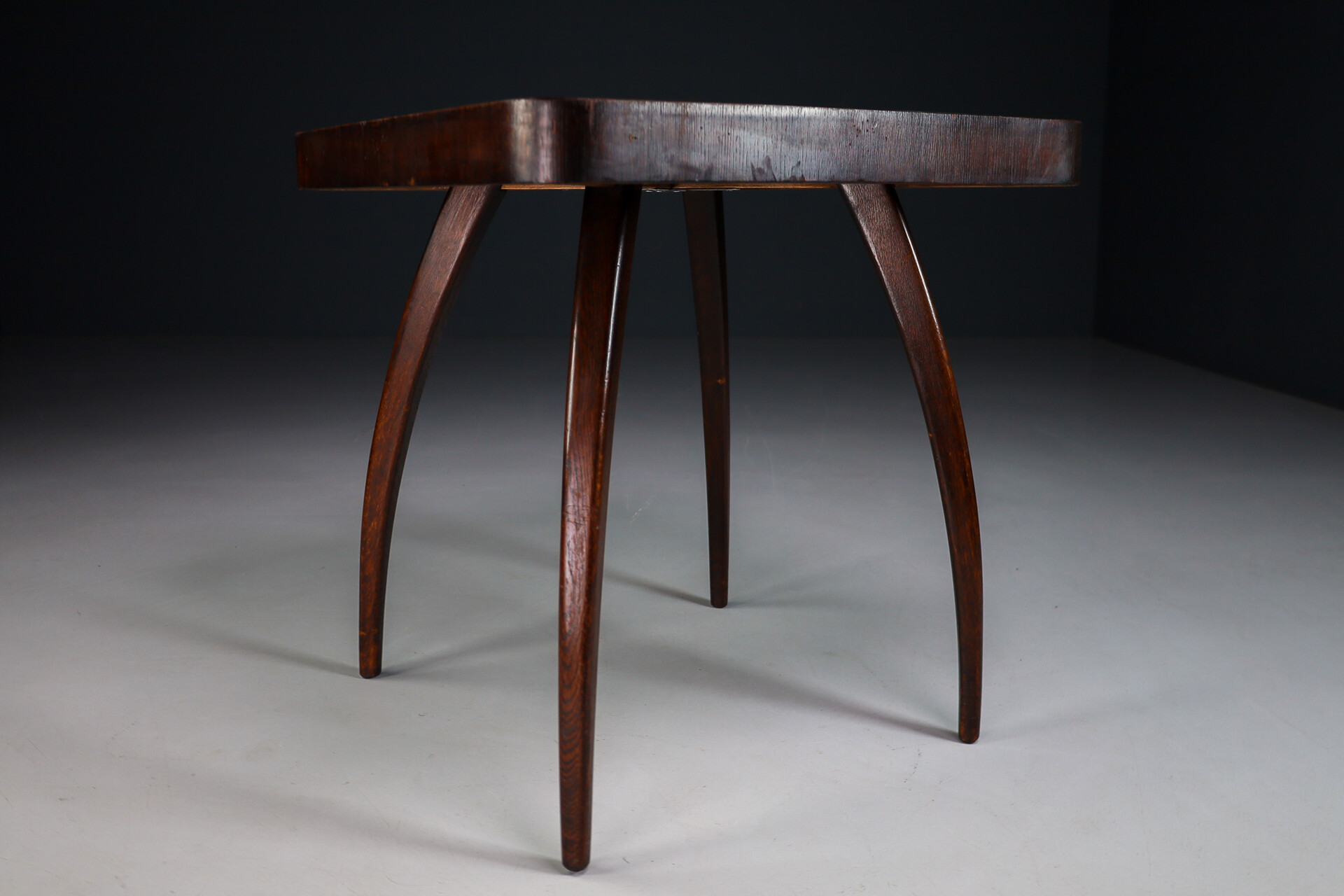 Art deco Spider Table H-259 in Walnut by Jindrich Halabala, 1950s, Czechoslovakia Early-20th century