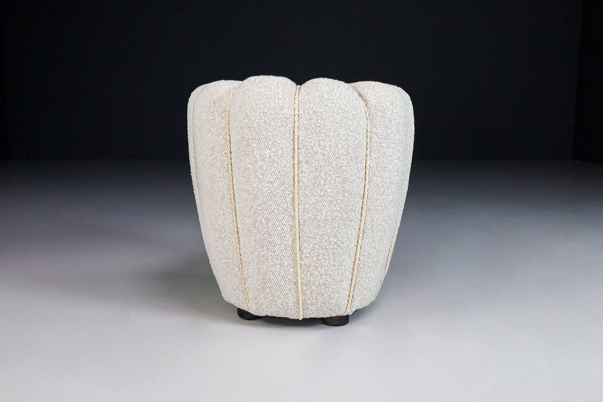 Art Deco Tabouret in new bouclé fabric by Jindrich Halabala, 1940' Early-20th century