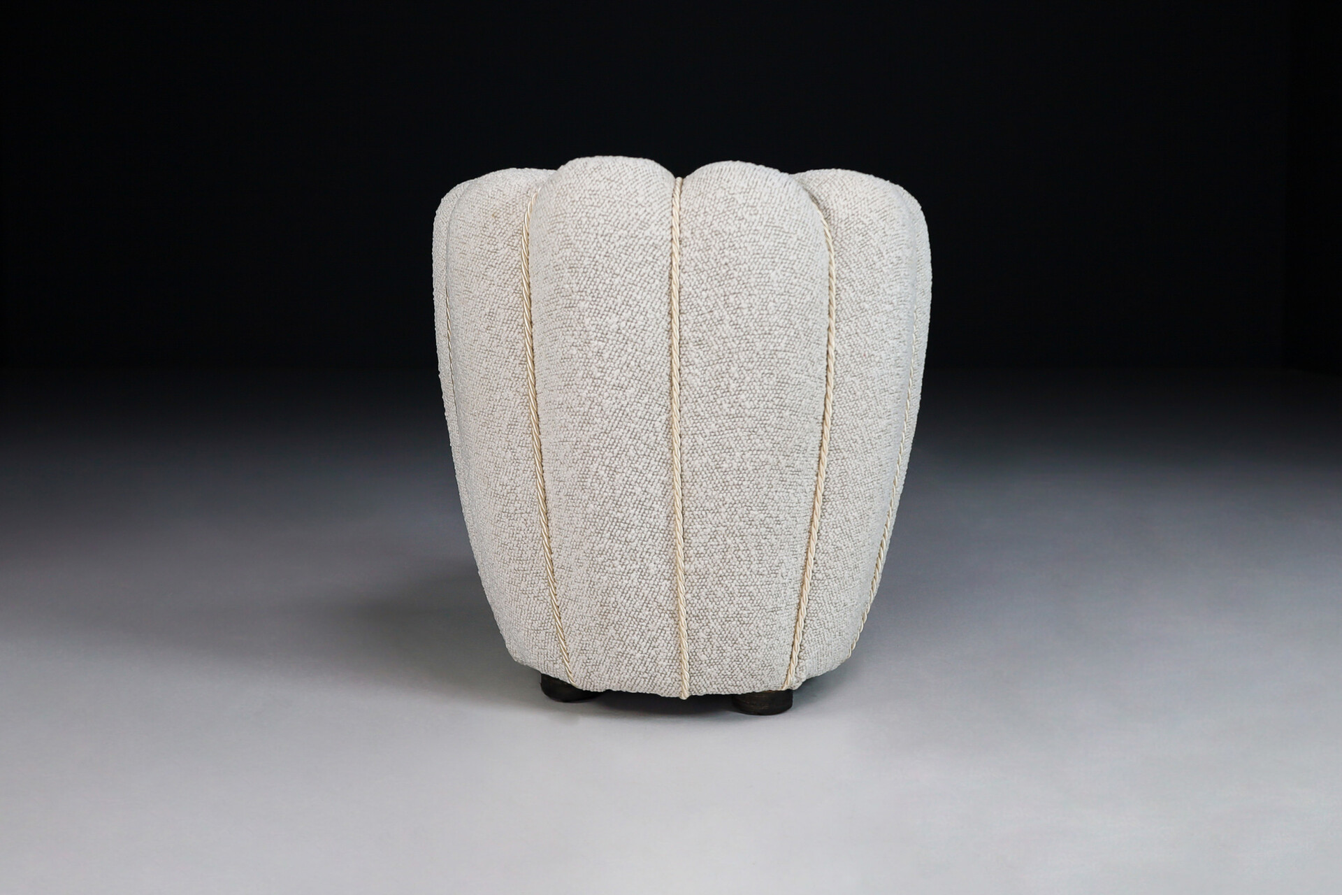 Art Deco Tabouret in new bouclé fabric by Jindrich Halabala, 1940' Early-20th century