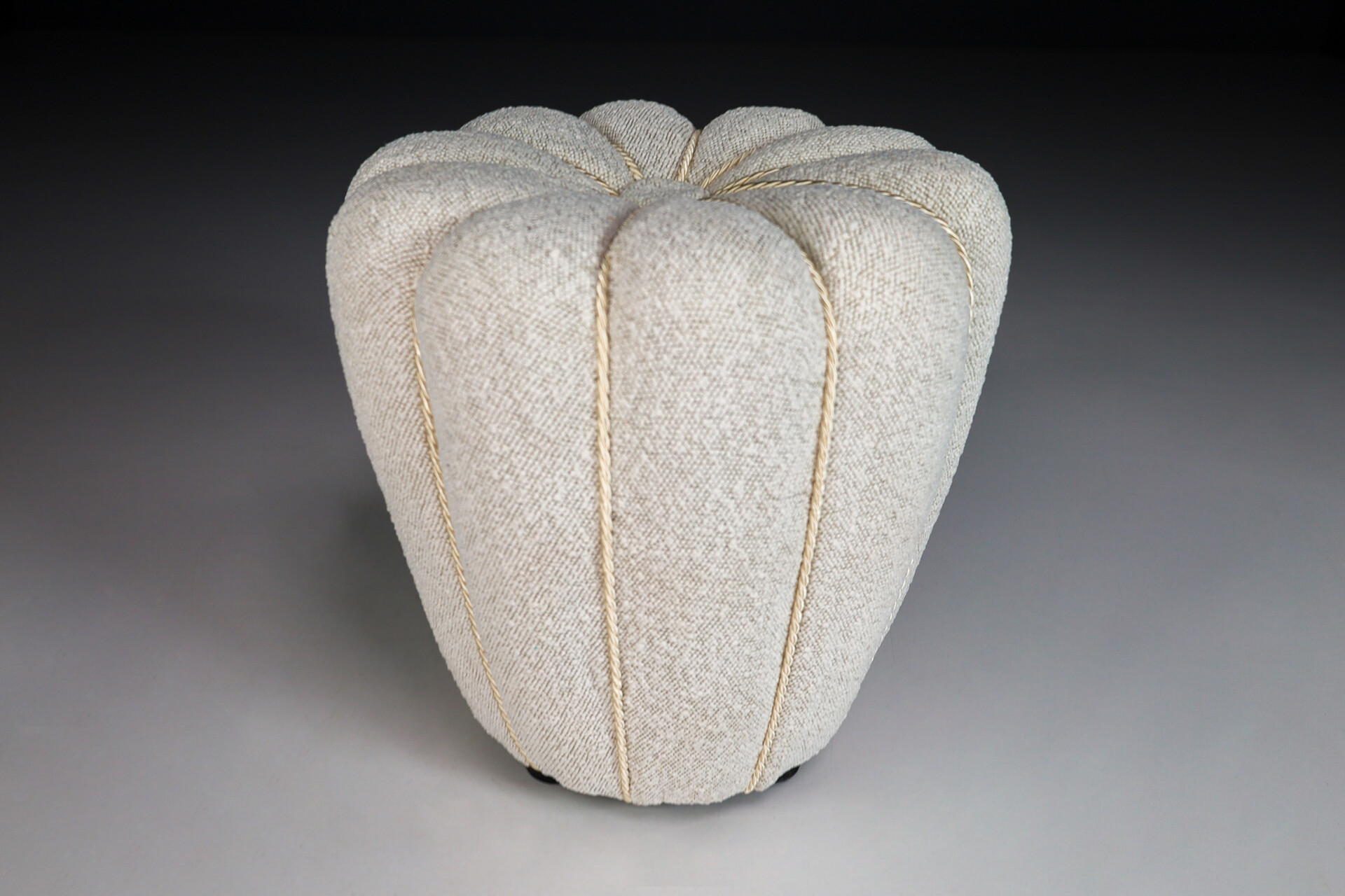 Art Deco Tabouret in new bouclé fabric by Jindrich Halabala, 1940' Early-20th century