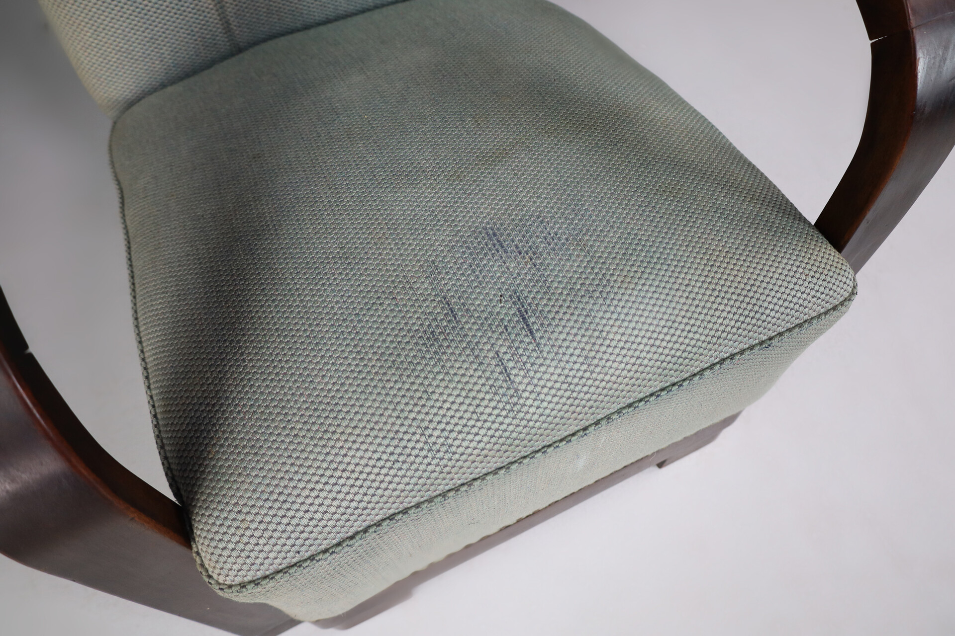 Bauhaus Art deco lounge chair with original fabric France 1940s Mid-20th century