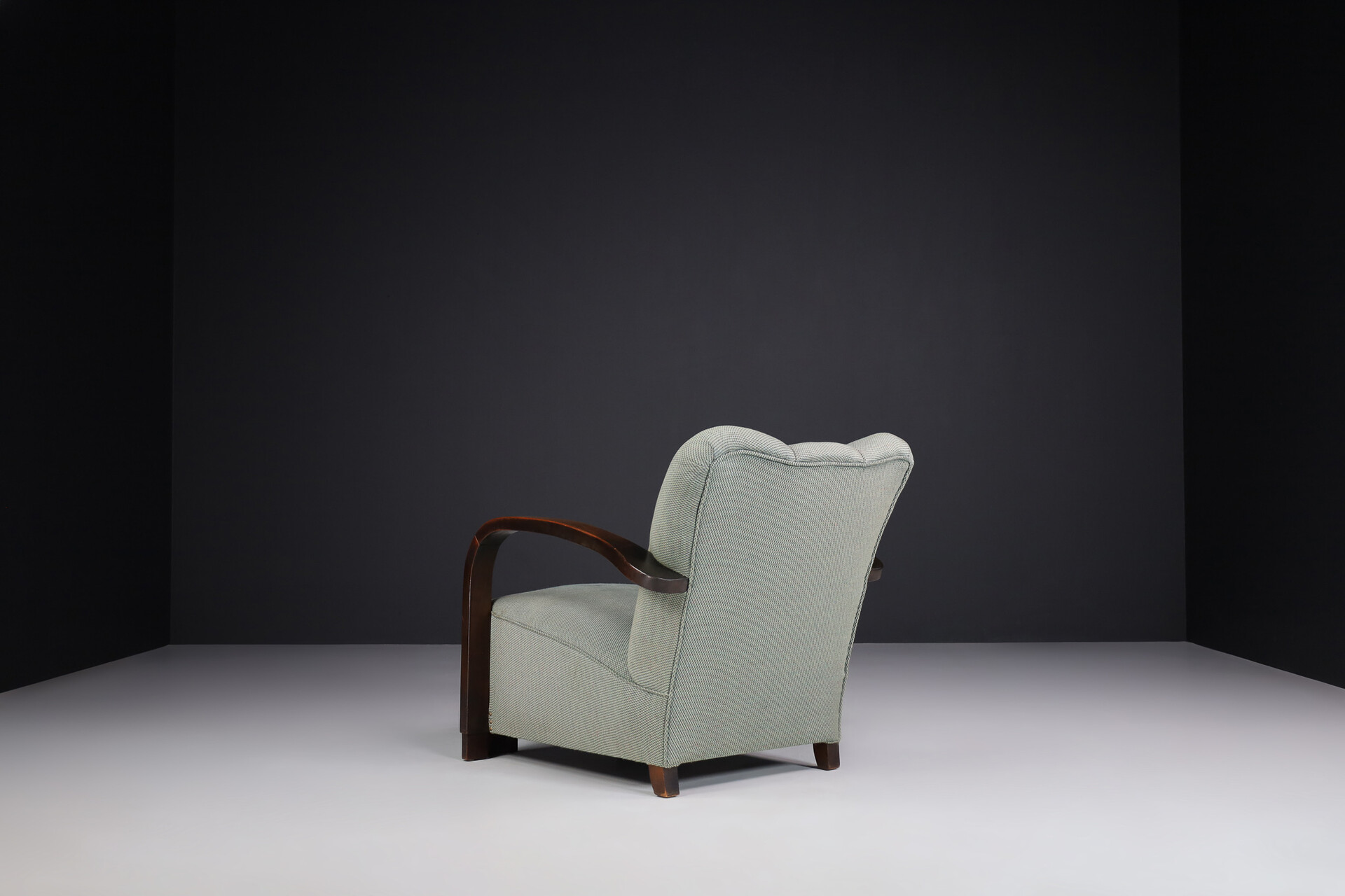 Bauhaus Art deco lounge chair with original fabric France 1940s Mid-20th century