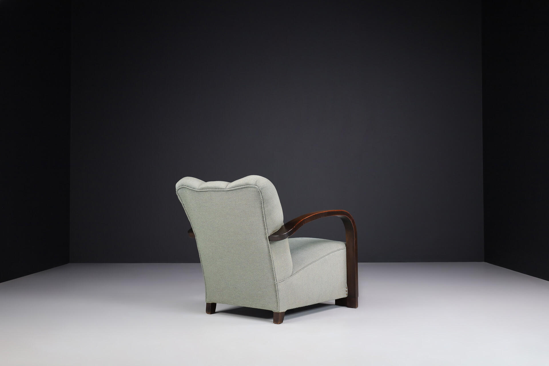 Bauhaus Art deco lounge chair with original fabric France 1940s Mid-20th century