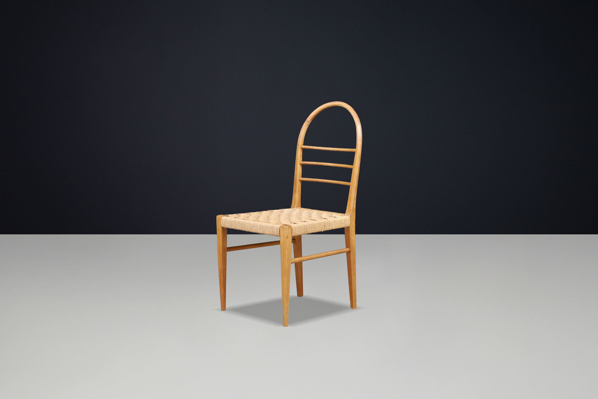 Bauhaus Ash and rope dining room chairs , Germany 1930s Early-20th century