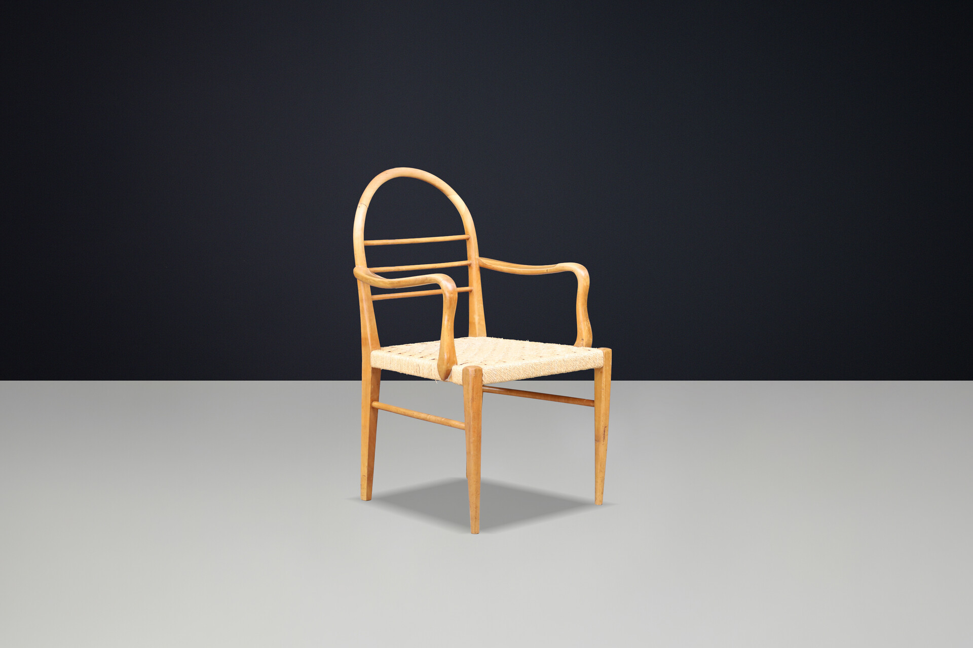 Bauhaus Ash and rope dining room chairs , Germany 1930s Early-20th century