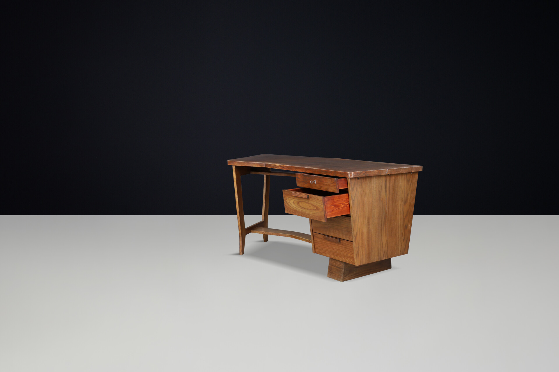 Bauhaus Cubism Oak Desk by Krasna Jizba, CZ 1937 Early-20th century