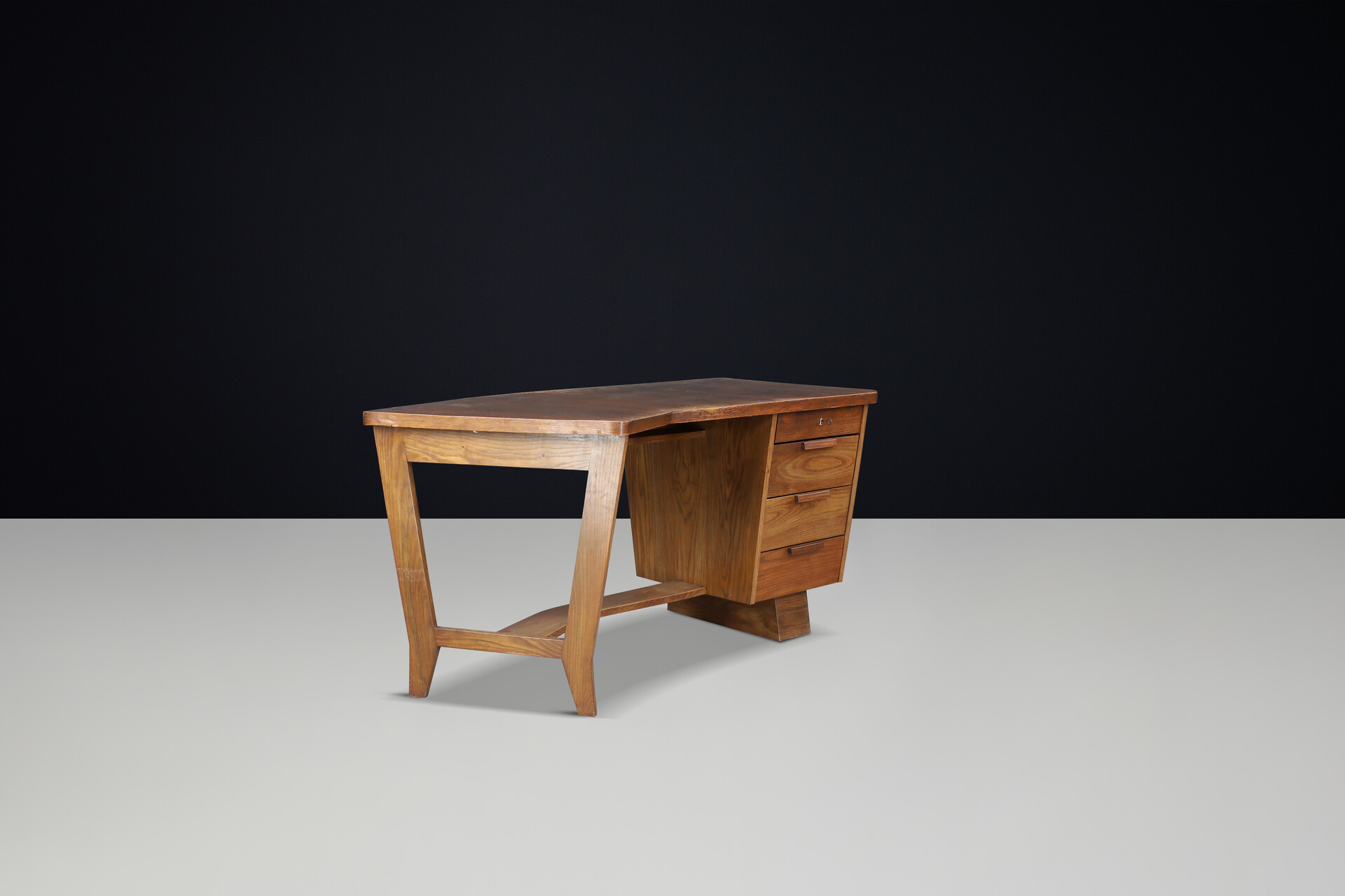 Bauhaus Cubism Oak Desk by Krasna Jizba, CZ 1937 Early-20th century