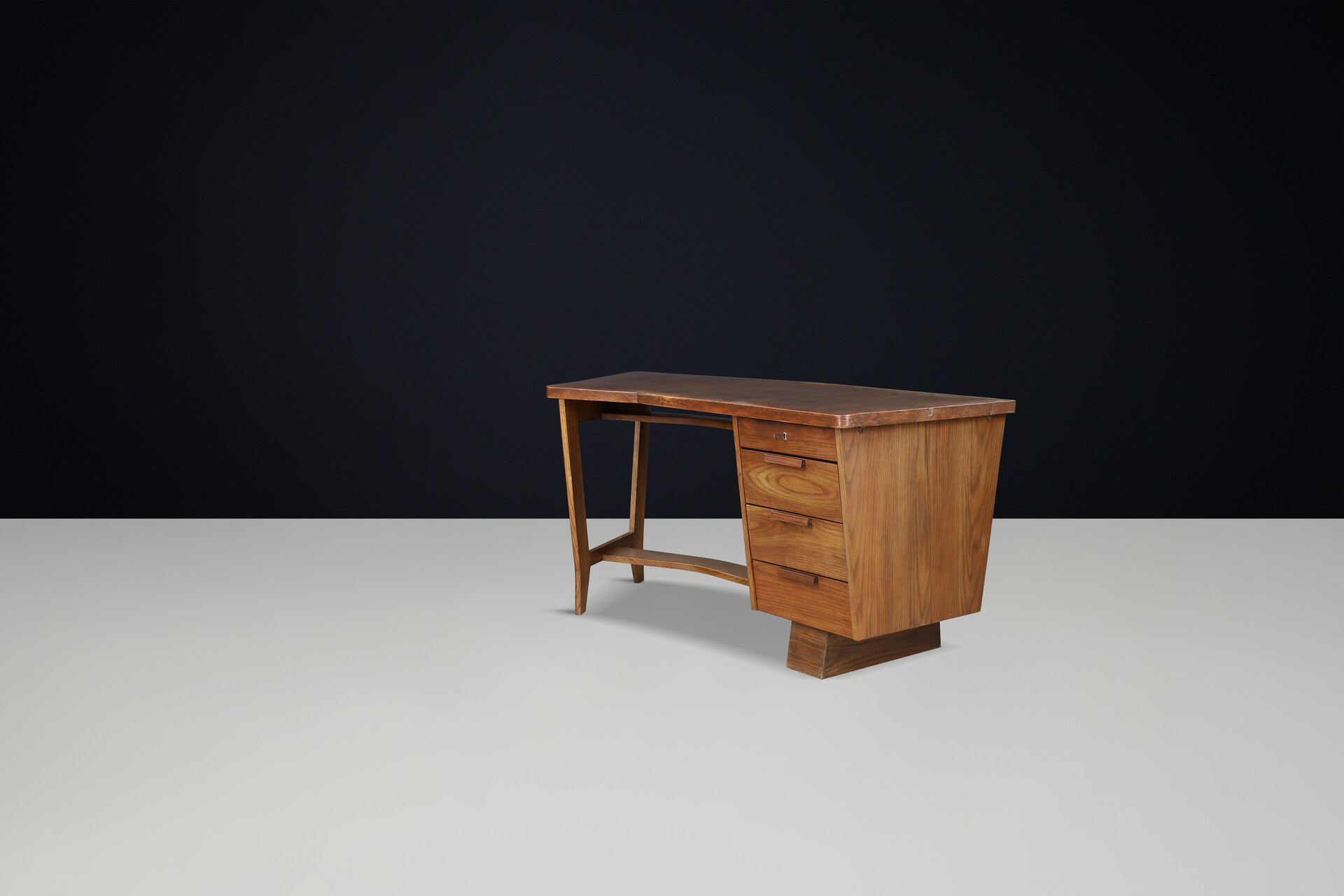 Bauhaus Cubism Oak Desk by Krasna Jizba, CZ 1937 Early-20th century
