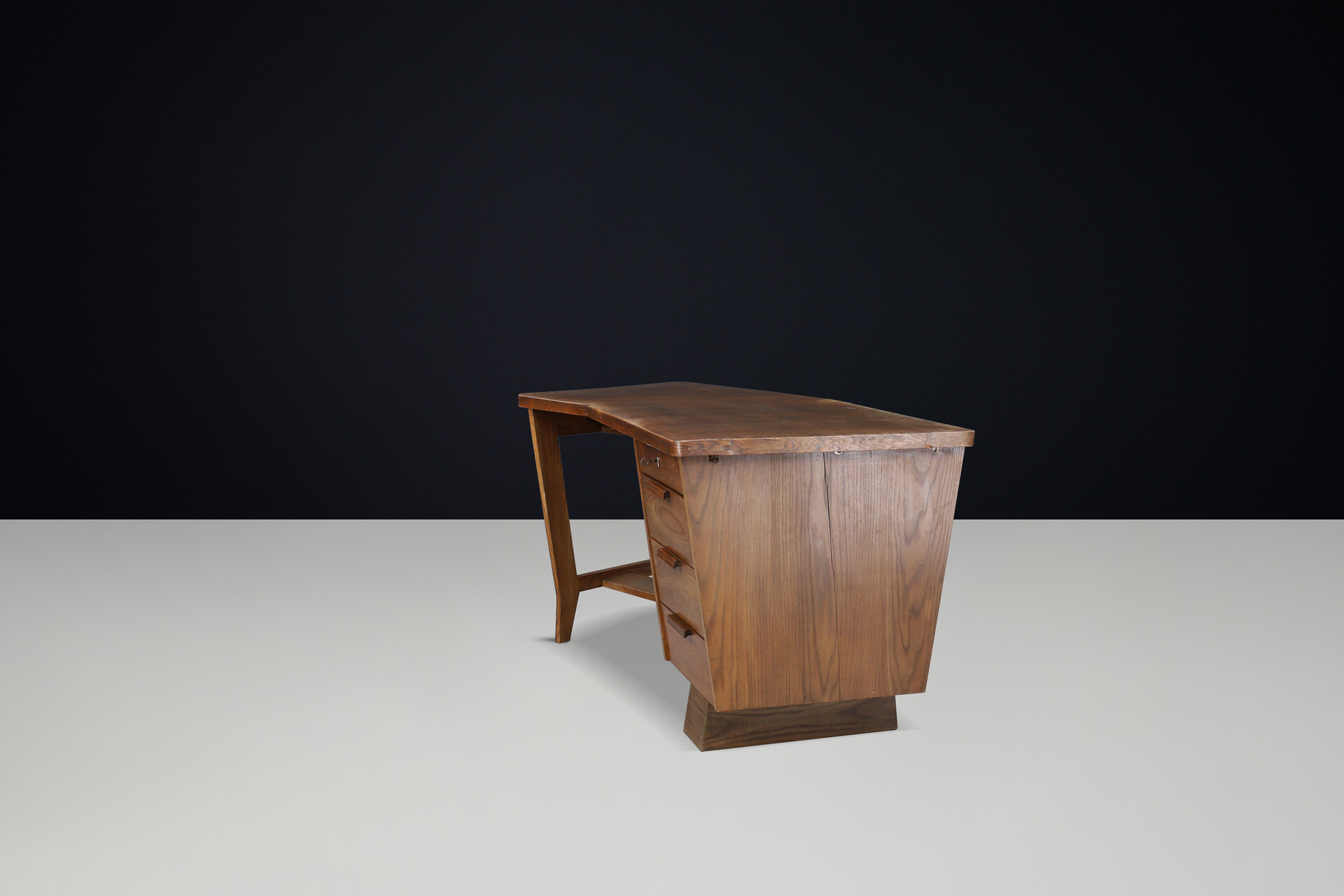 Bauhaus Cubism Oak Desk by Krasna Jizba, CZ 1937 Early-20th century