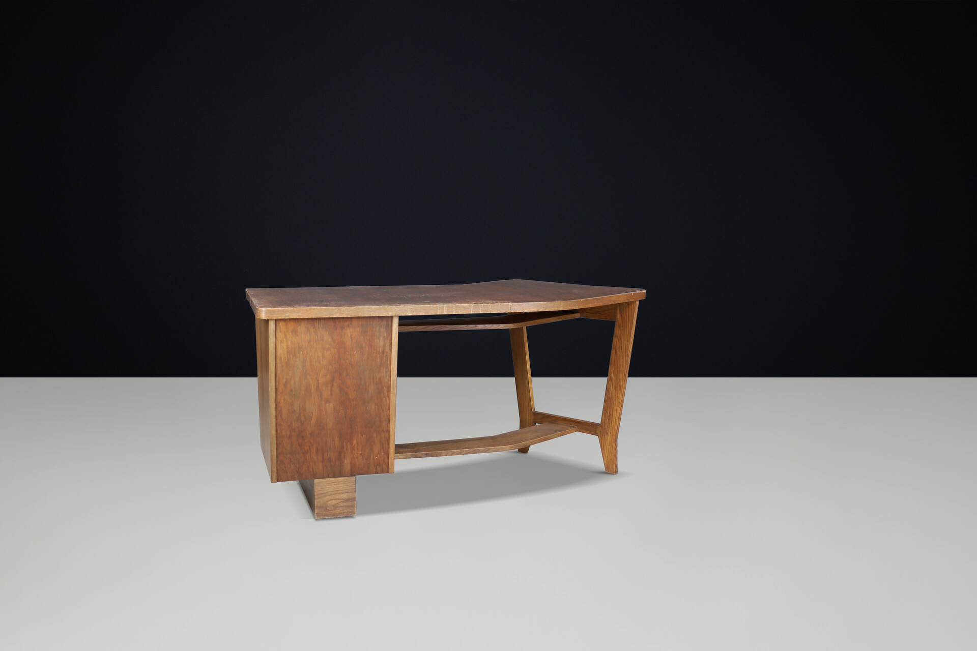 Bauhaus Cubism Oak Desk by Krasna Jizba, CZ 1937 Early-20th century