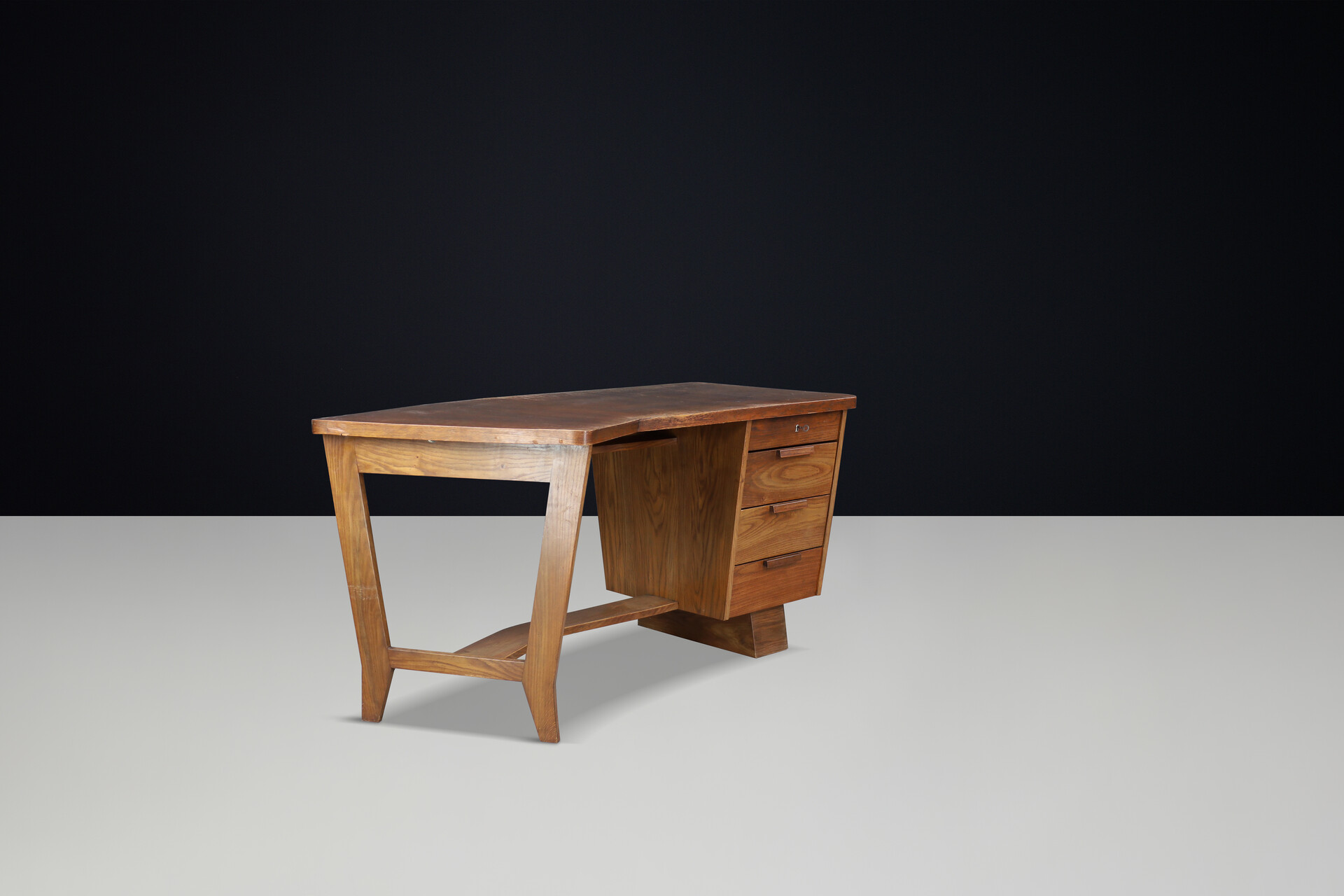 Bauhaus Cubism Oak Desk by Krasna Jizba, CZ 1937 Early-20th century