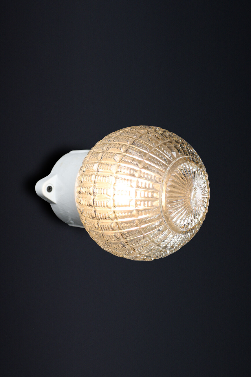 Bauhaus Porcelain Base and Glass Wall lights/ceiling lights , Germany 1930s Early-20th century