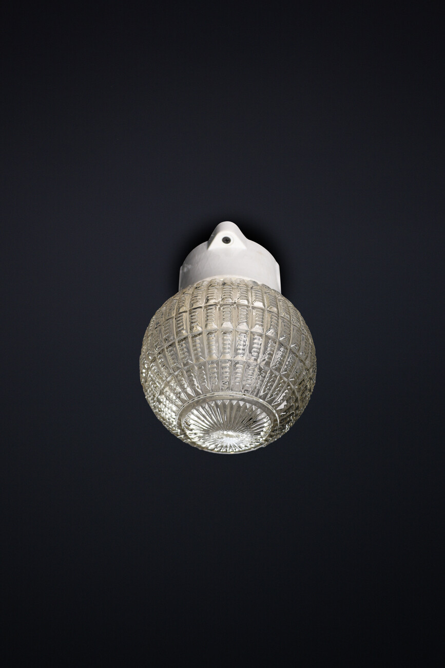 Bauhaus Porcelain Base and Glass Wall lights/ceiling lights , Germany 1930s Early-20th century