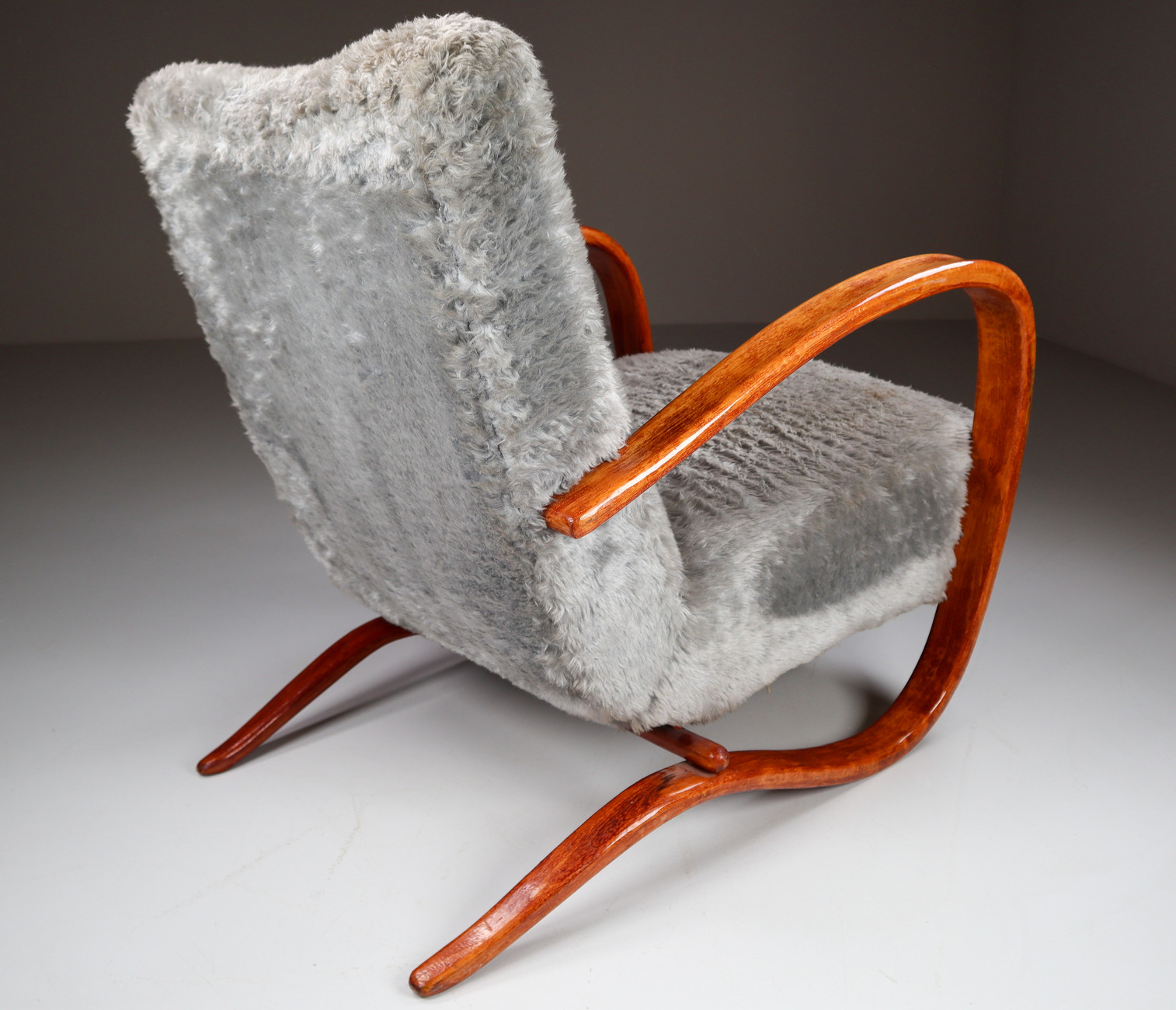 Bentwood Armchair H269 by Jindřich Halabala with old fabric 1930s Early-20th century