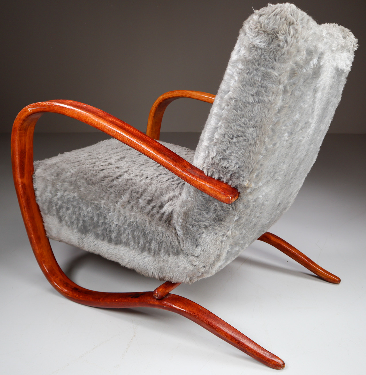 Bentwood Armchair H269 by Jindřich Halabala with old fabric 1930s Early-20th century