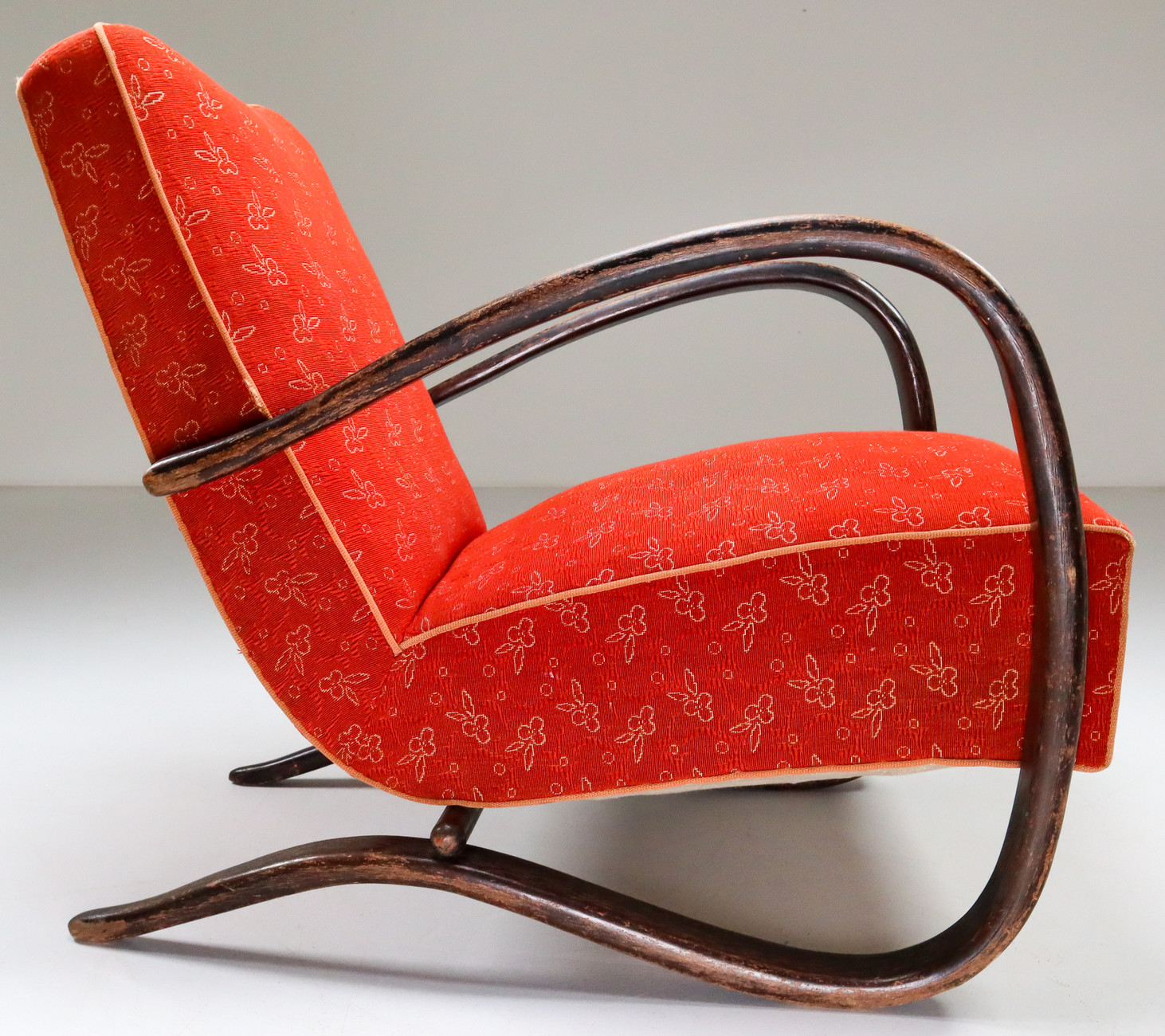 Bentwood Armchairs H269 by Jindřich Halabala with original fabric 1930s Early-20th century