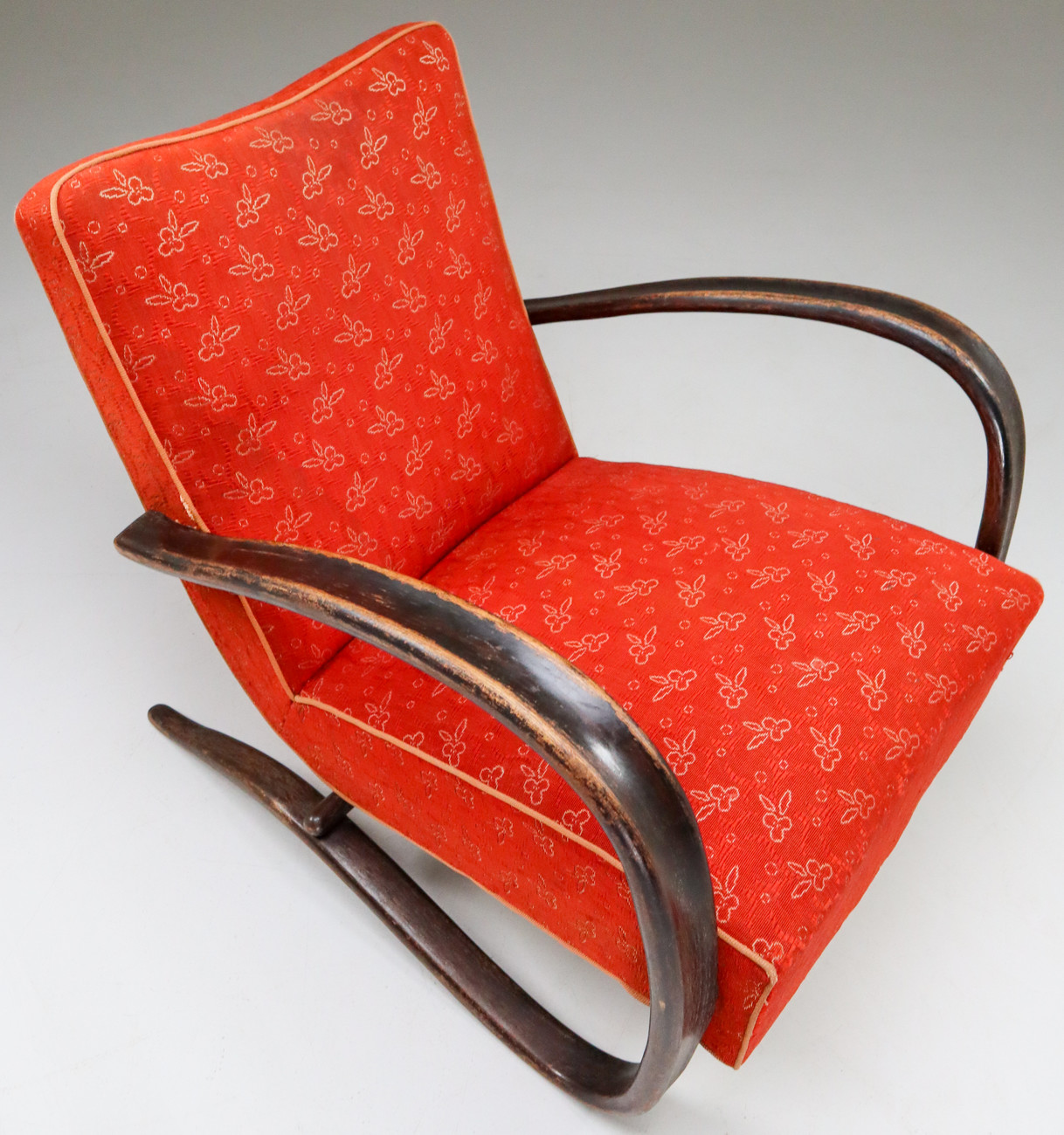 Bentwood Armchairs H269 by Jindřich Halabala with original fabric 1930s Early-20th century