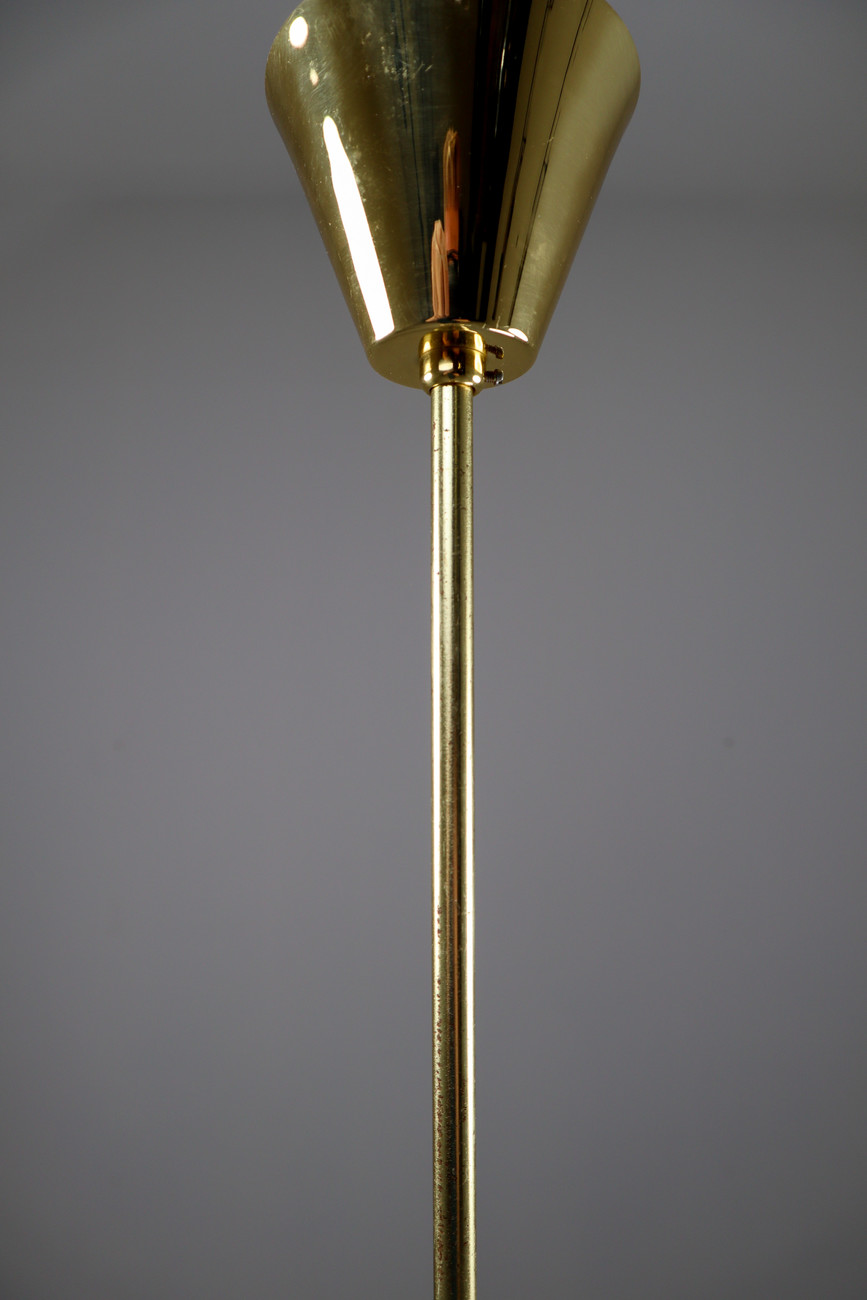 Brass Mid-Century Modern Holophane Paris Street Pendant Lights, France, 1960s Mid-20th century