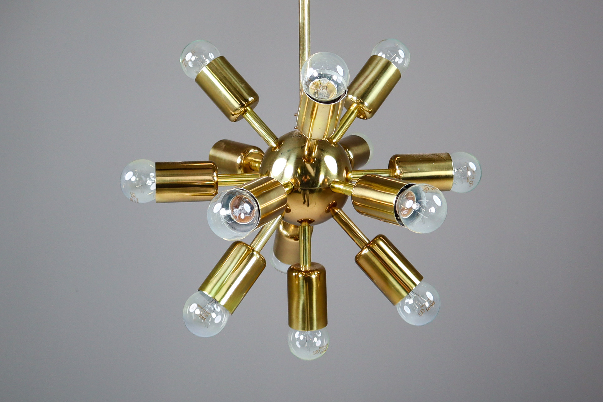Brass Sputnik Chandelier / Pendant By Drupol Praque 1970s Late-20th century