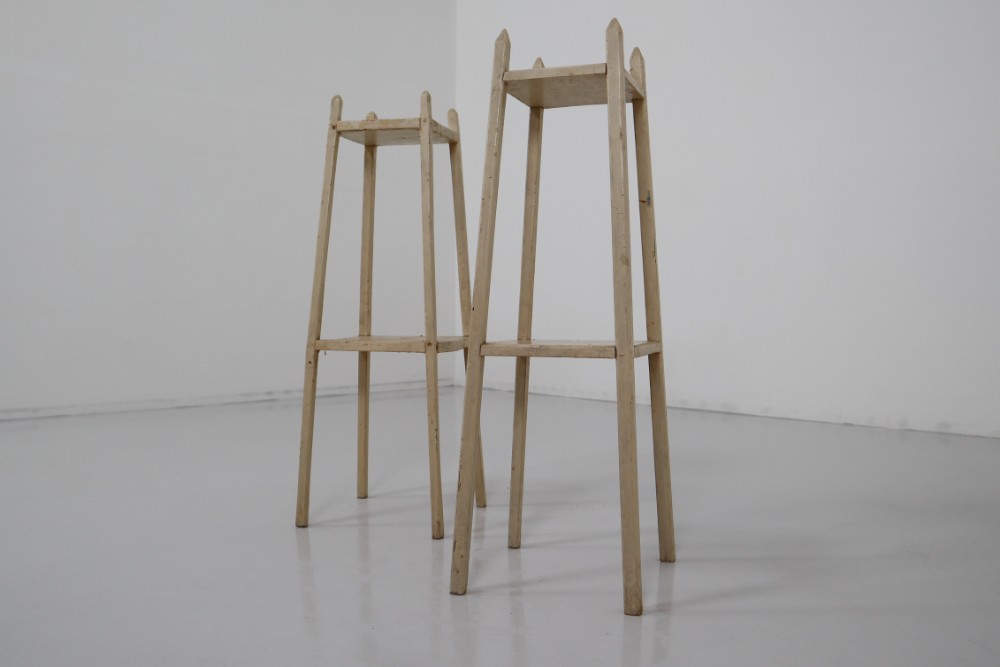 Brocante Pine Flower-stands Early-20th century