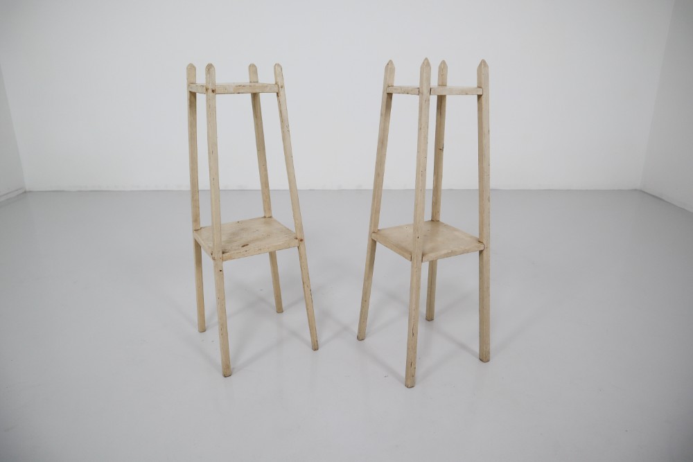 Brocante Pine Flower-stands Early-20th century