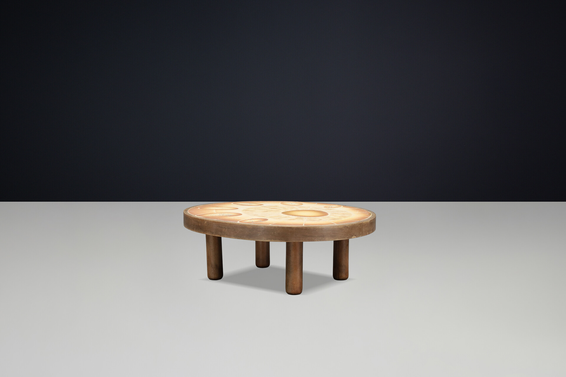 Brutalist Egg shape Vallauris ceramic coffee table by Barrois, France  1960s Mid-20th century