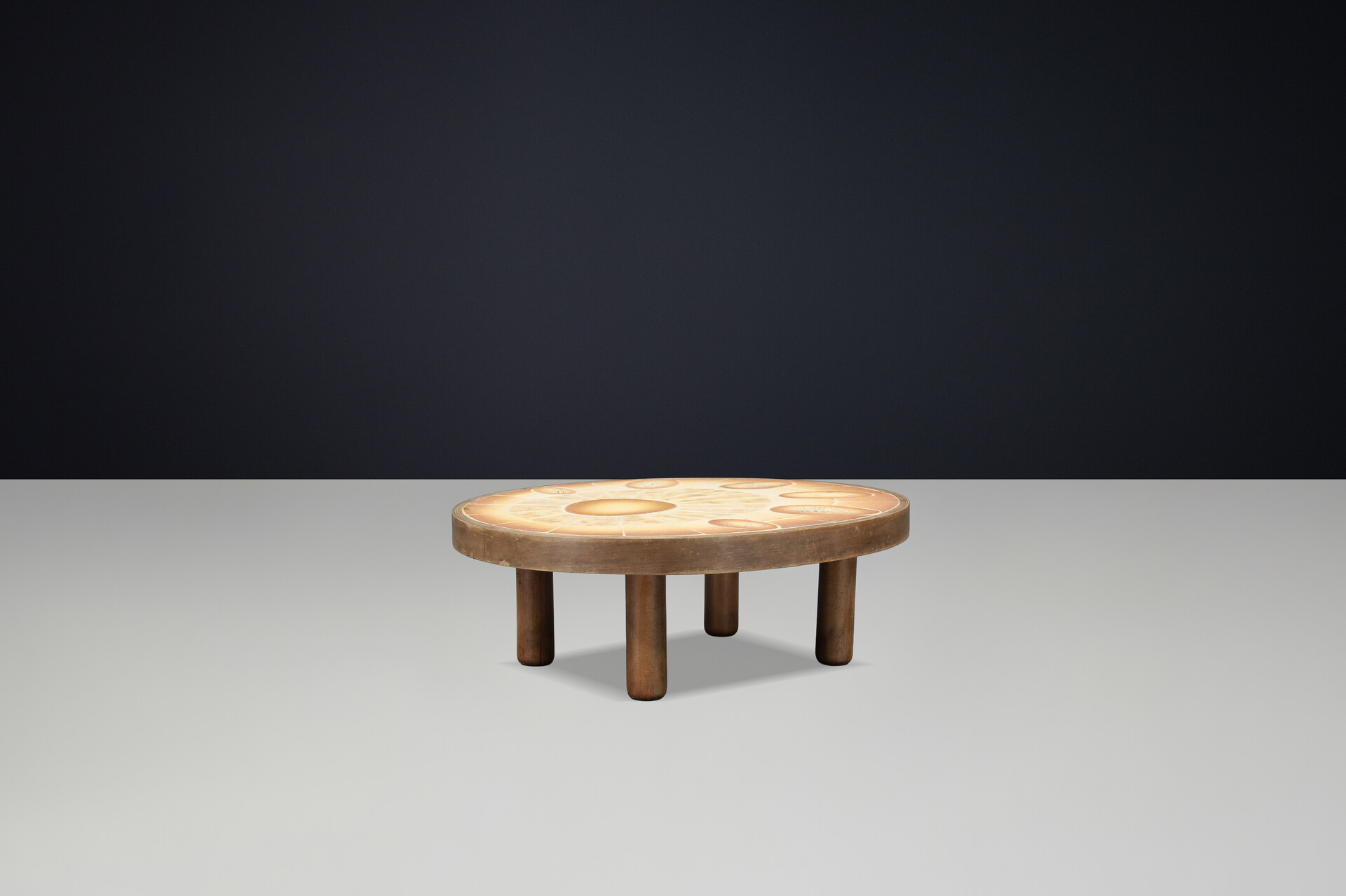 Brutalist Egg shape Vallauris ceramic coffee table by Barrois, France  1960s Mid-20th century