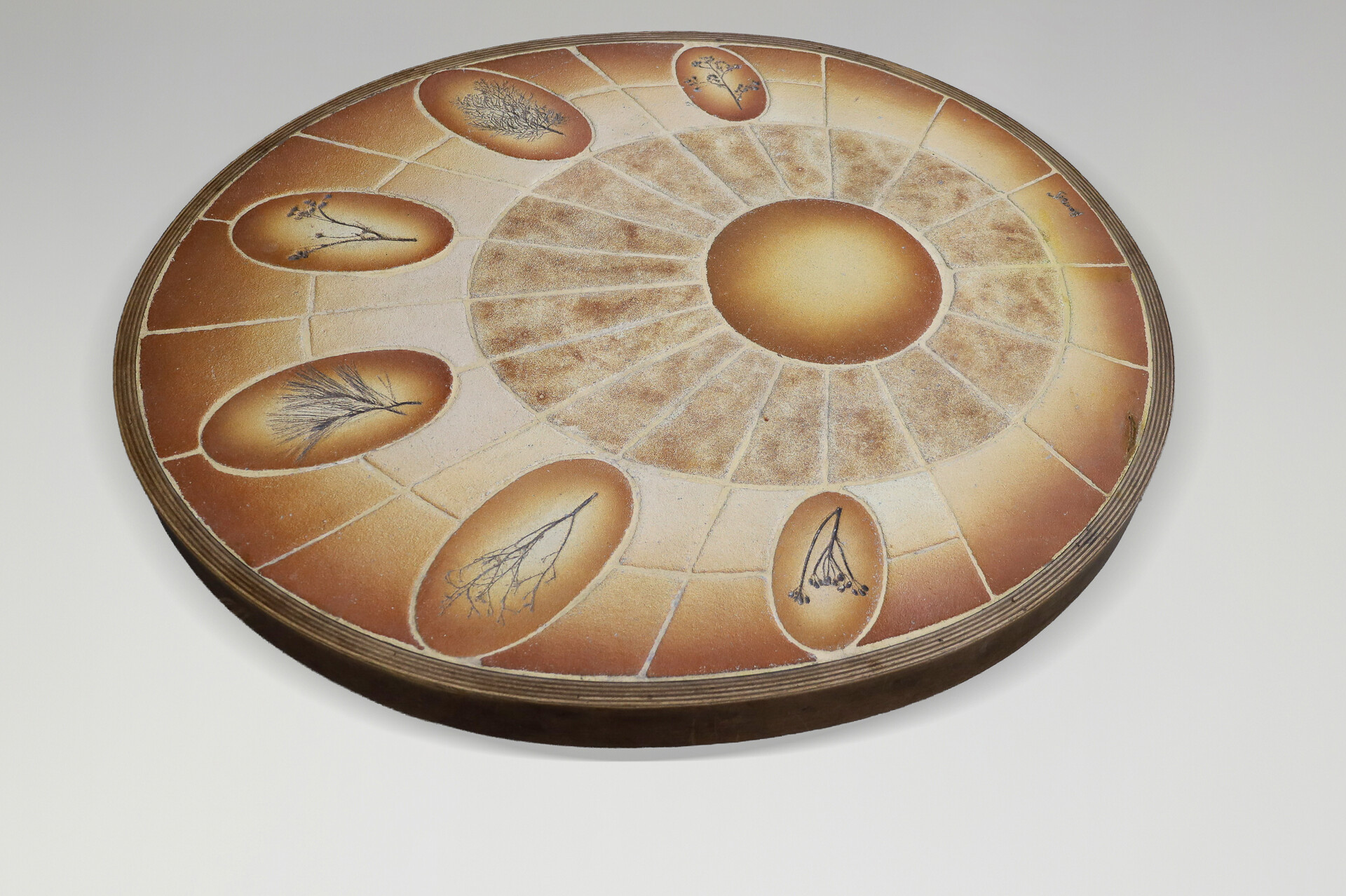 Brutalist Egg shape Vallauris ceramic coffee table by Barrois, France  1960s Mid-20th century